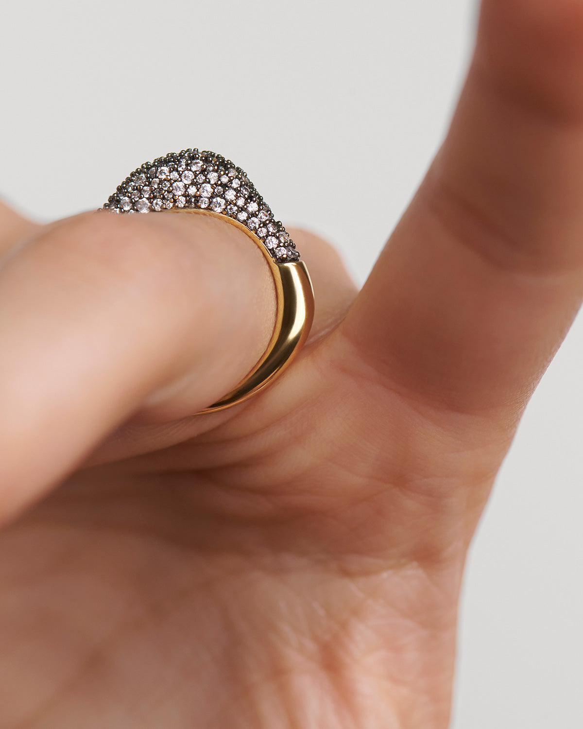 GRID 7 Pavé Duna Ring - Elegant Stackable Sterling Silver Ring with Cubic Zirconia Stones for Women | Perfect for Everyday Wear, Date Nights & Special Occasions