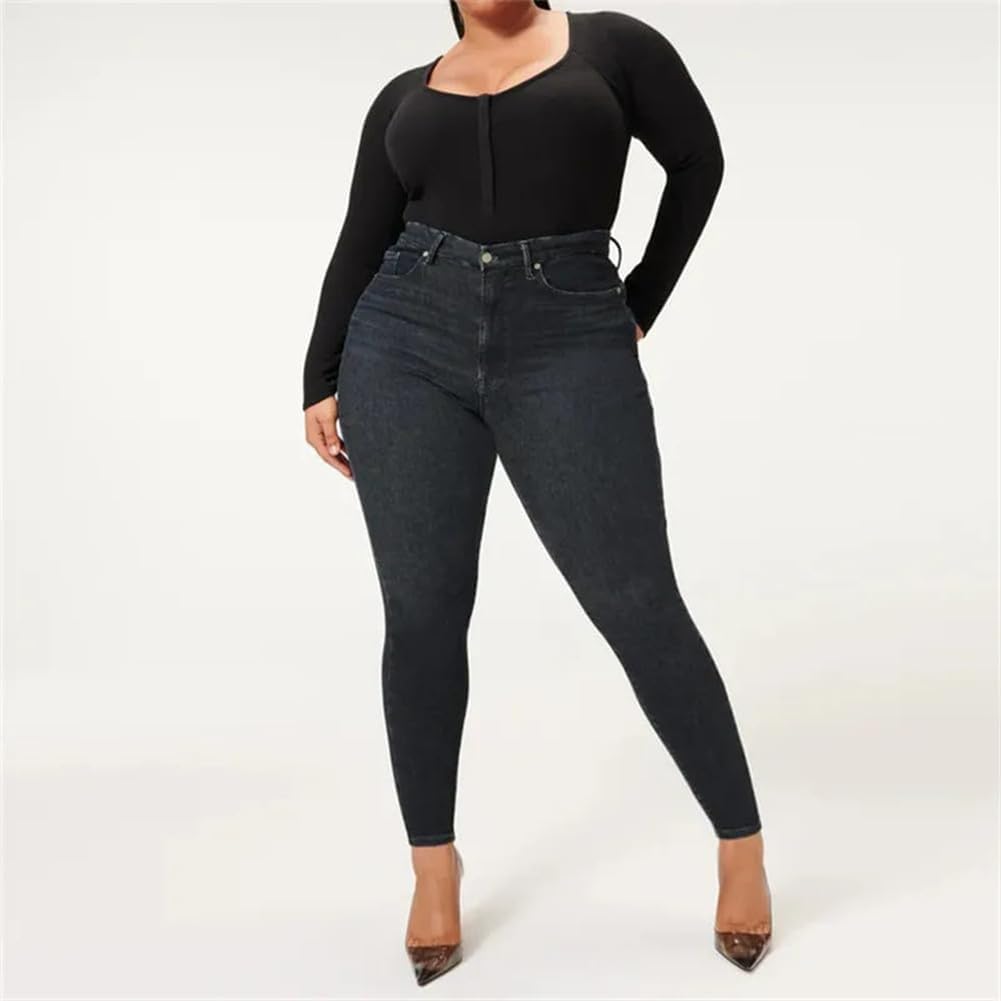 Women's Akapi Jeans - High Waist Curvy Fit Butt Lifting Stretch Denim Pants for Everyday Wear & Night Out