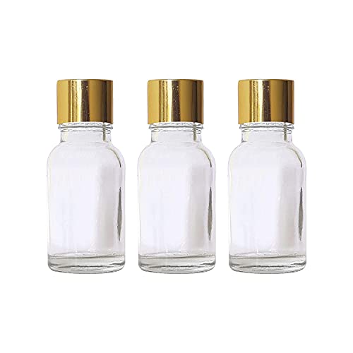 Clear Glass Bottle With Gold Cap