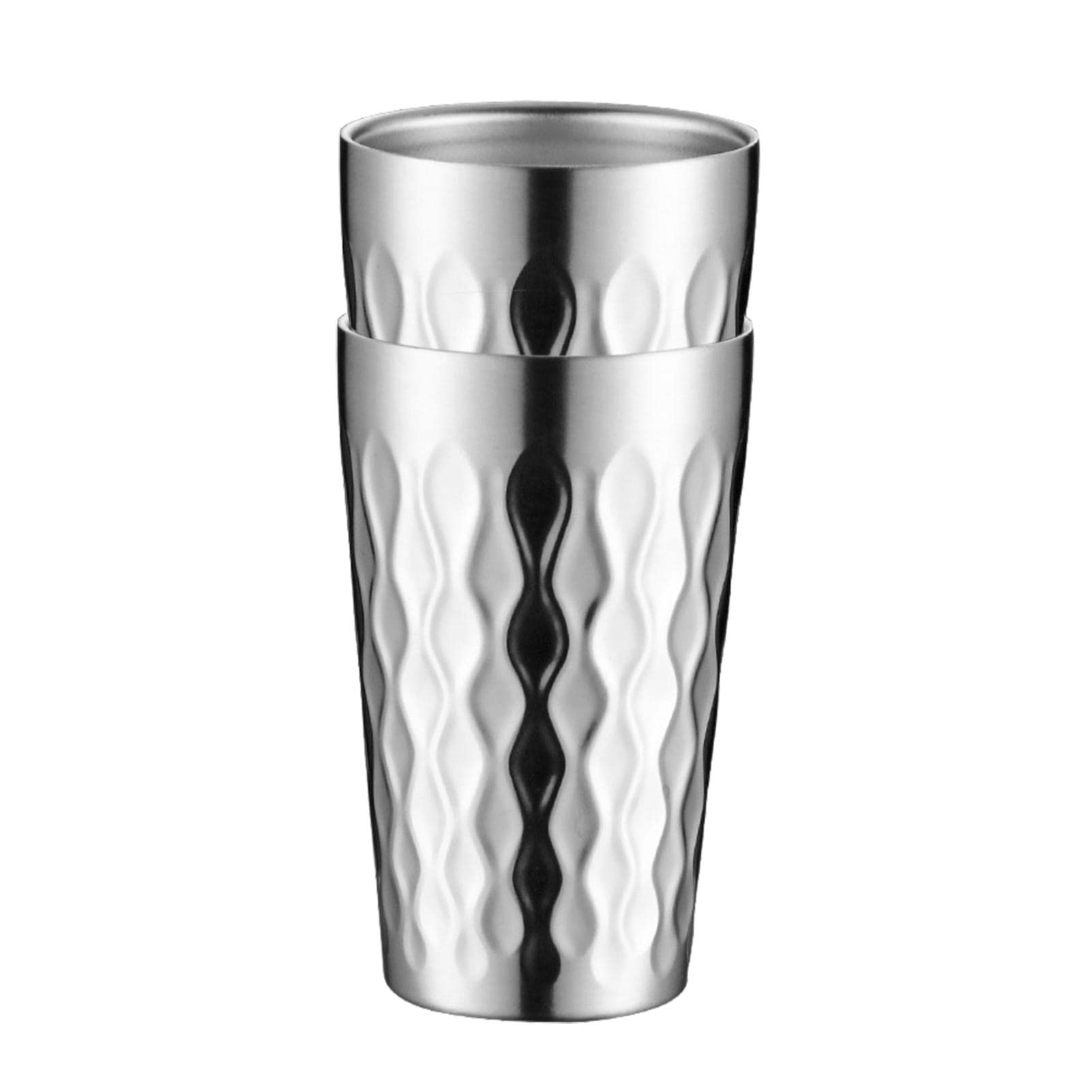 TTJZ 5-Piece Stainless Steel Camping Cup Set - 2 Double Wall Insulated Drinking Cups (300ML) with Storage Bag - Stackable Outdoor Coffee Mugs for Hiking, Picnics & Backpacking - Durable Metal Travel Cups for Camping & RV Trips