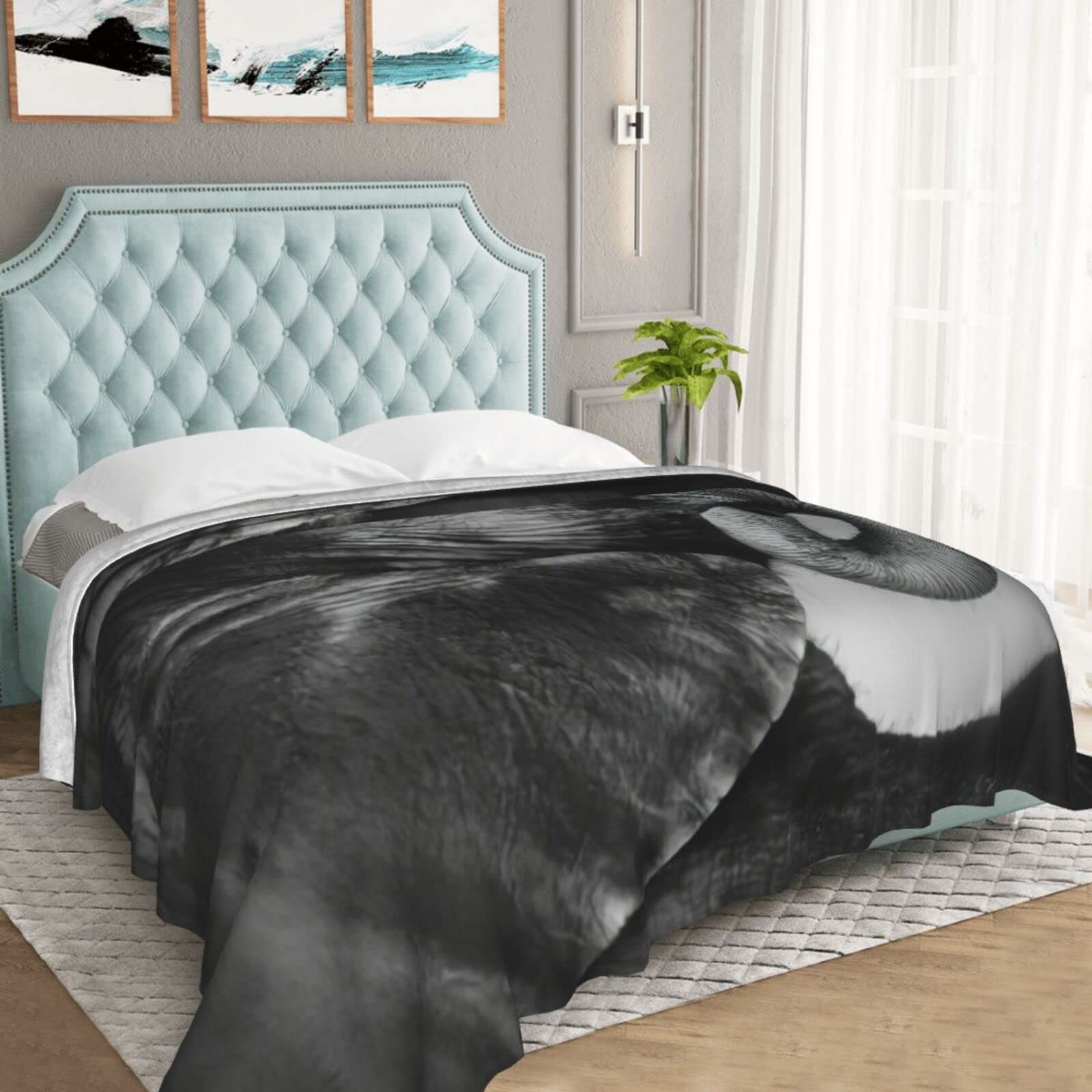 Ultra-Soft Baby Elephant & Mother Fleece Throw Blanket - Warm Micro Fleece Blanket for Adults, Bed, Couch & Living Room - Perfect for Cozy Nights, Gift Giving and Home Decor