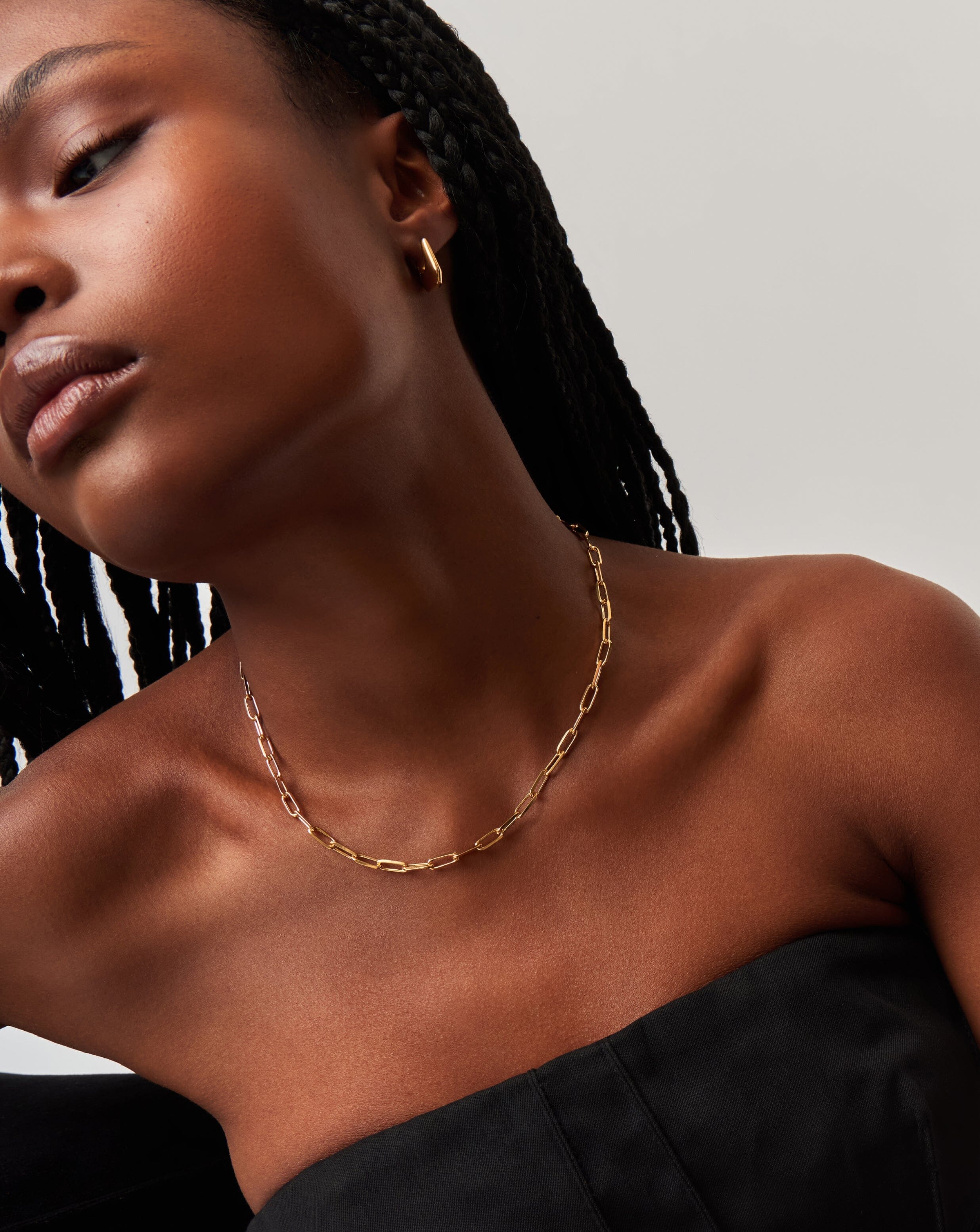 Classic Mini Short Paperclip Chain Necklace - 18k Gold Plated Dainty Layering Necklace for Women | Everyday Jewelry, Gift for Her, Birthday & Anniversary Present