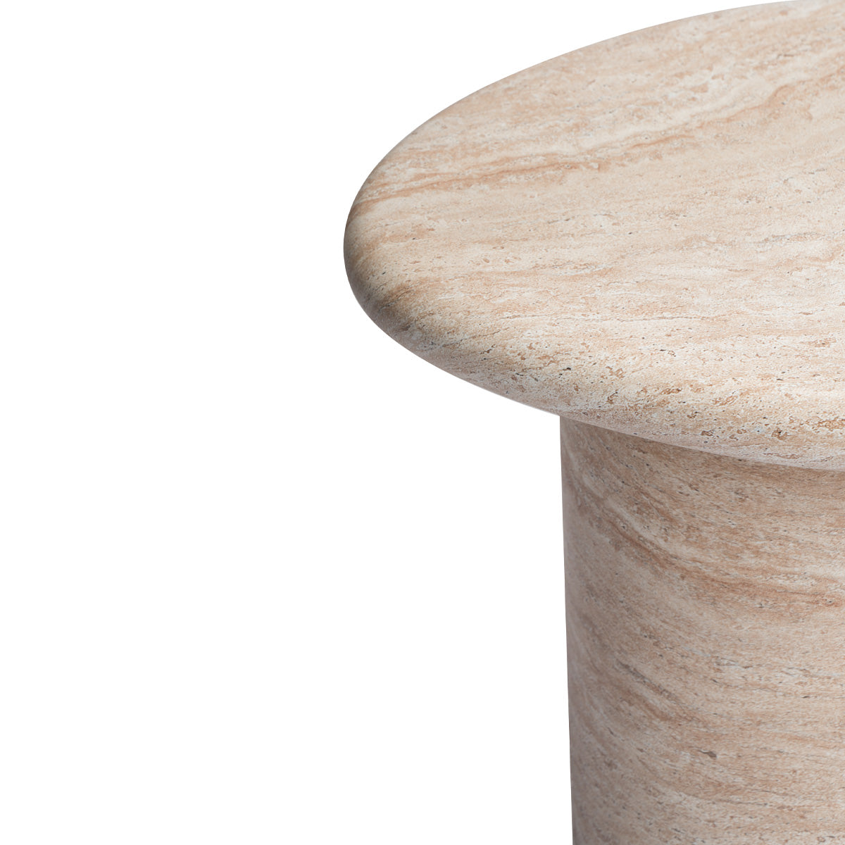 Azzurra Side Table - Travertine Finish - Modern End Table for Living Room, Bedroom & Office - Stylish Accent Table for Home Decor