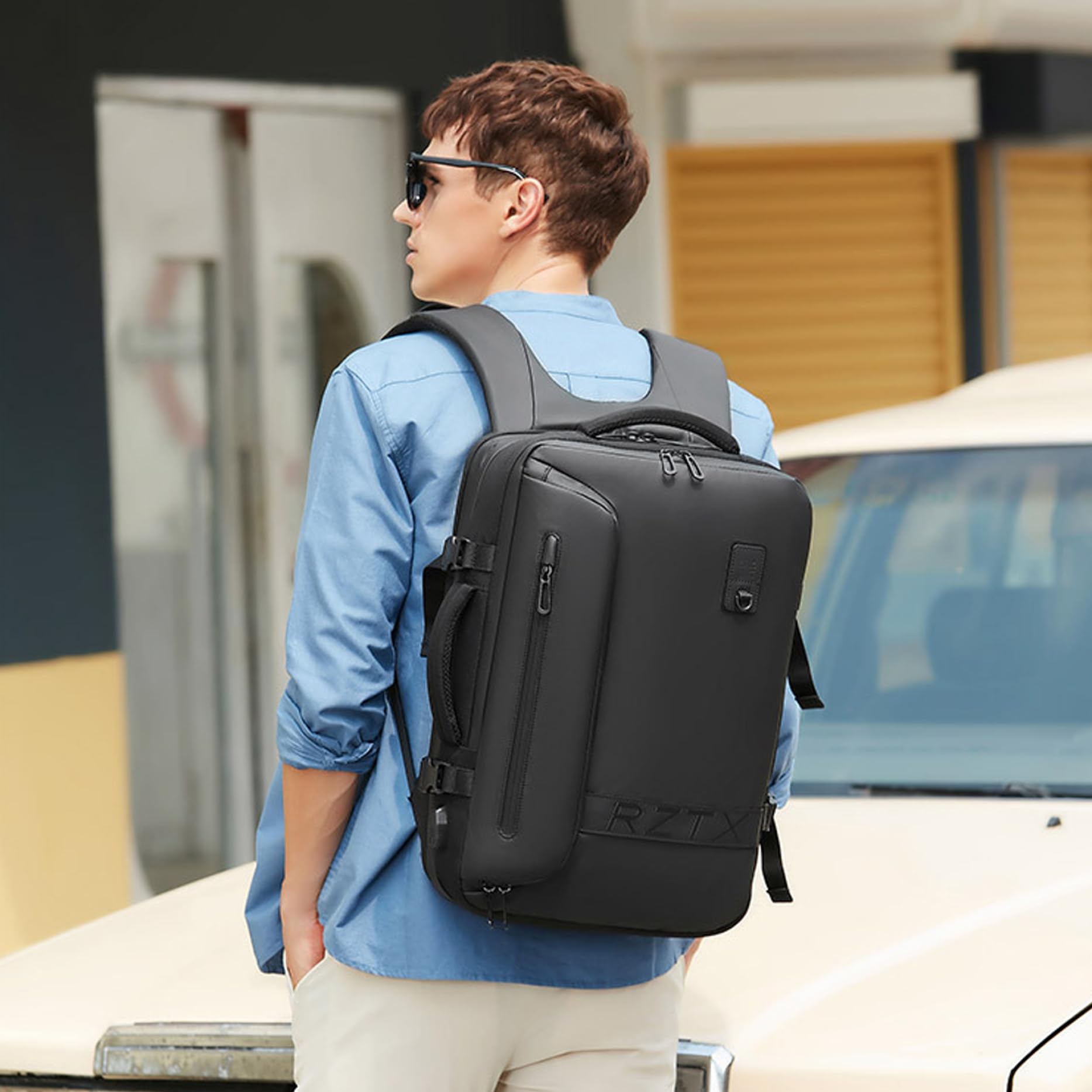 22L-45L Vacuum Compression Travel Backpack - Lightweight Carry On Luggage with Multiple Pockets for Airplane, Camping & Weekend Trips | Water-Resistant Cabin Bag for Men & Women