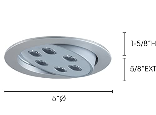 Jesco Lighting PK716LED3865BA 6-Light Adjustable LED Slim Disk Chandelier - Brushed Aluminum Finish - Modern Ceiling Light Fixture for Dining Room, Kitchen Island or Bedroom