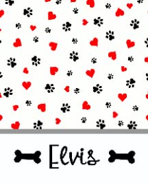 Personalized Dog Blanket Paws Name and Love Heart3