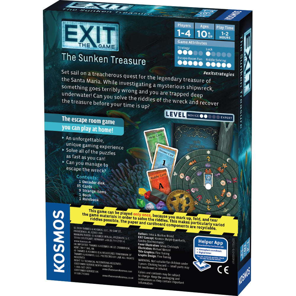 EXIT: The Sunken Treasure - Escape Room Board Game for Adults & Teens | Adventure Puzzle Game for Family Game Night | Perfect for Team Building & Party Entertainment