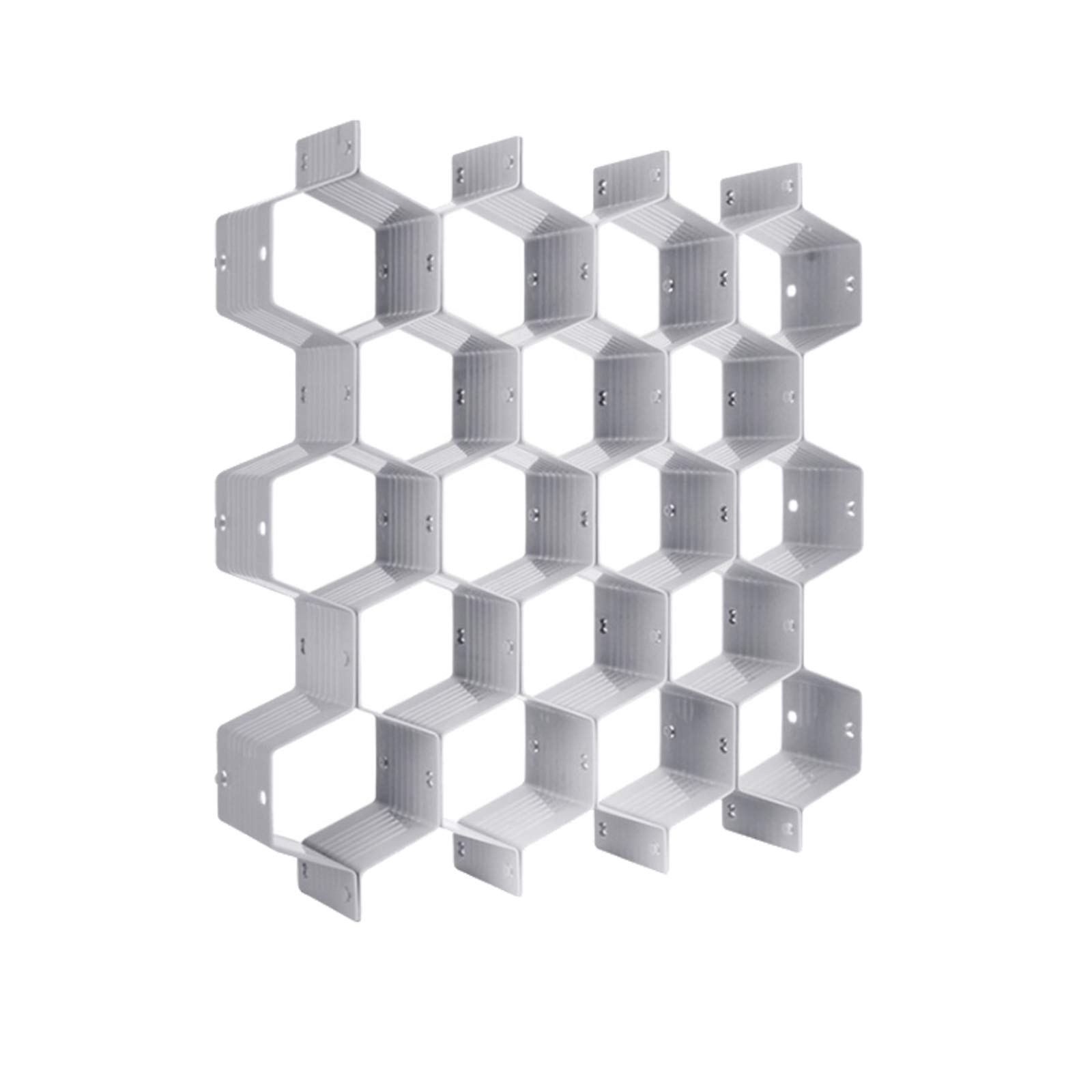 Onerbuy 8-Piece DIY Honeycomb Closet Organizer Drawer Dividers - Plastic Storage Boxes for Underwear, Socks, Bras, Ties, Belts, Scarves & Makeup (Grey) | Space-Saving Cabinet Partition for Bedroom, Bathroom & Office Organization