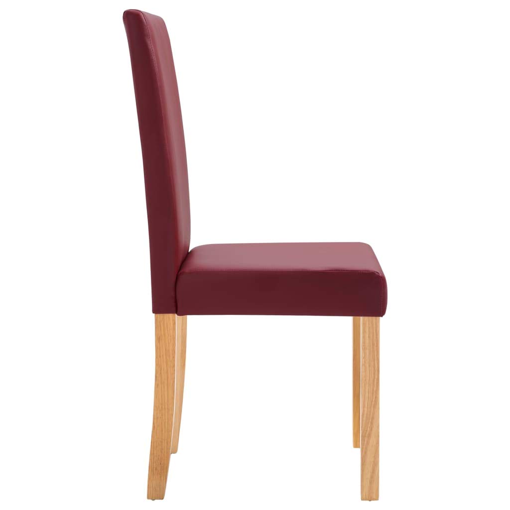 2 Pack Red Faux Leather Dining Chairs - Modern Kitchen Chairs for Dining Room, Restaurant, Cafe & Home Decor