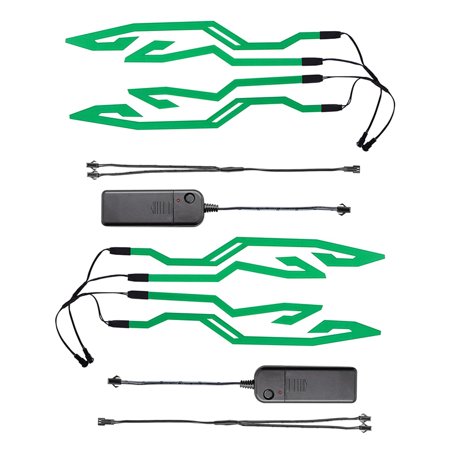 VideoPUP 2-Pack Motorcycle Helmet LED Light Kit - High Visibility Green Cycling Sticker Lights for Night Riding Safety | Perfect for Motorcycle & Bike Helmets - Ideal for Commuting, Night Rides & Road Safety