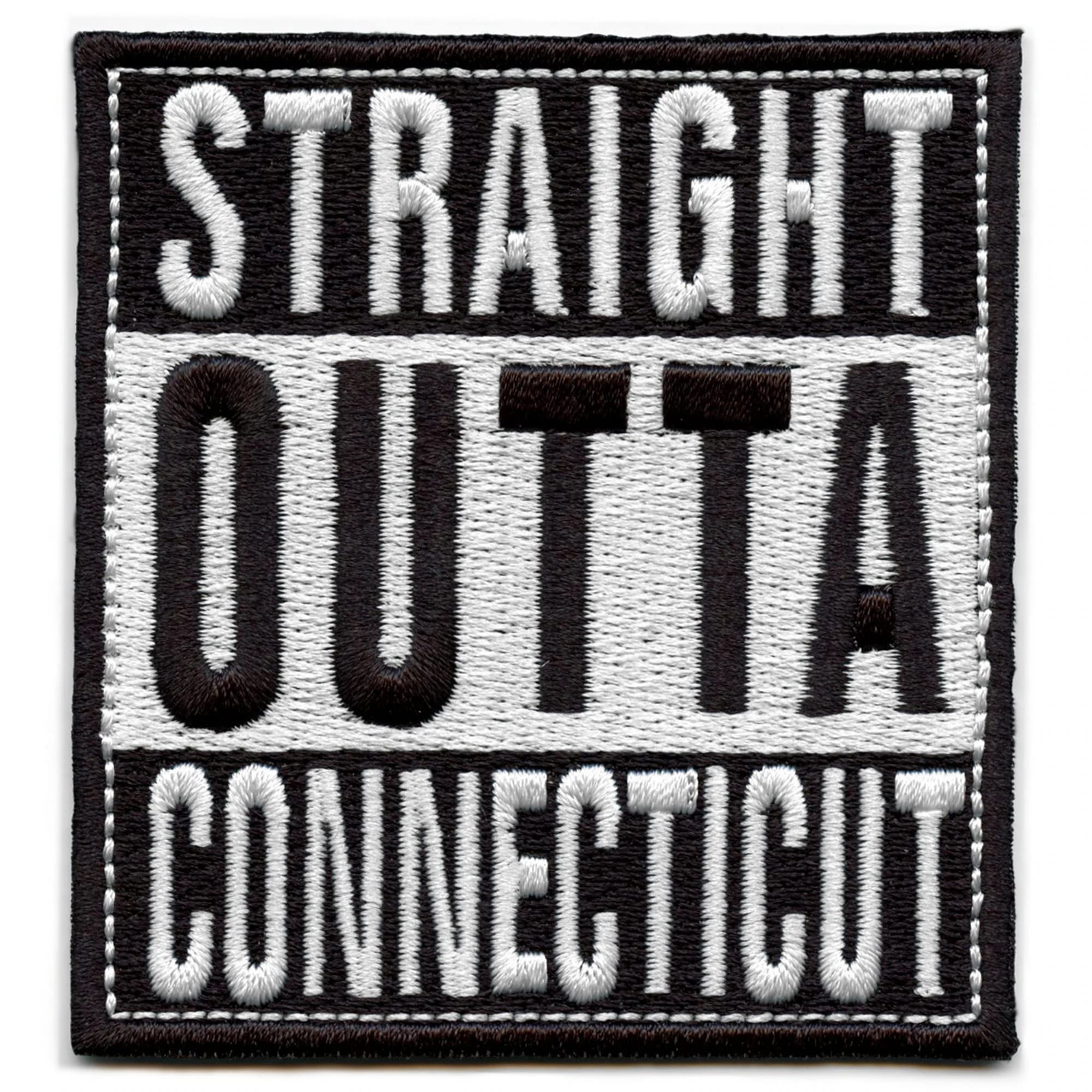 Straight Outta Connecticut Embroidered Iron On Patch - Perfect for Jackets, Hats, Bags & DIY Crafts