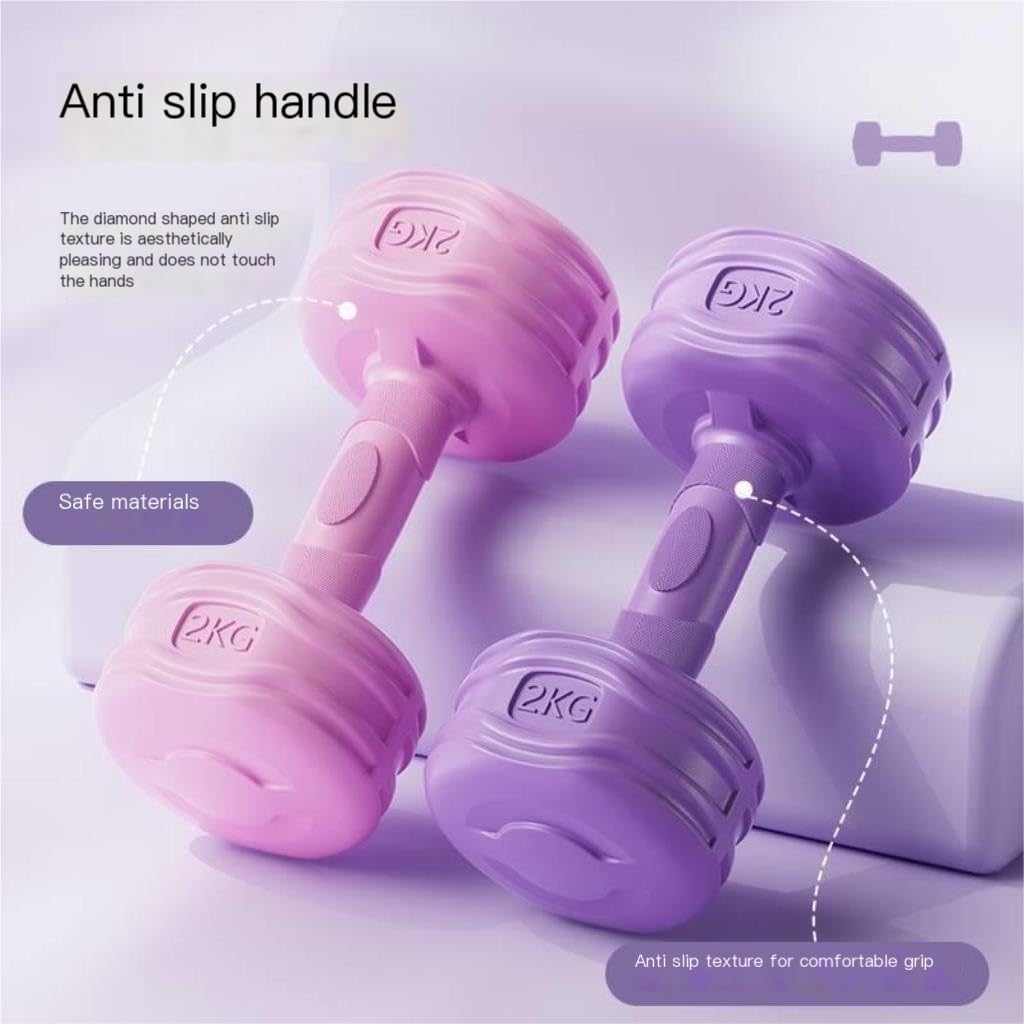 Pink 4kg Rubber Coated Dumbbells for Women - Home Workout Equipment for Arm Muscle Training & Strength Exercise - Perfect for Gym, Yoga, and Fitness Enthusiasts