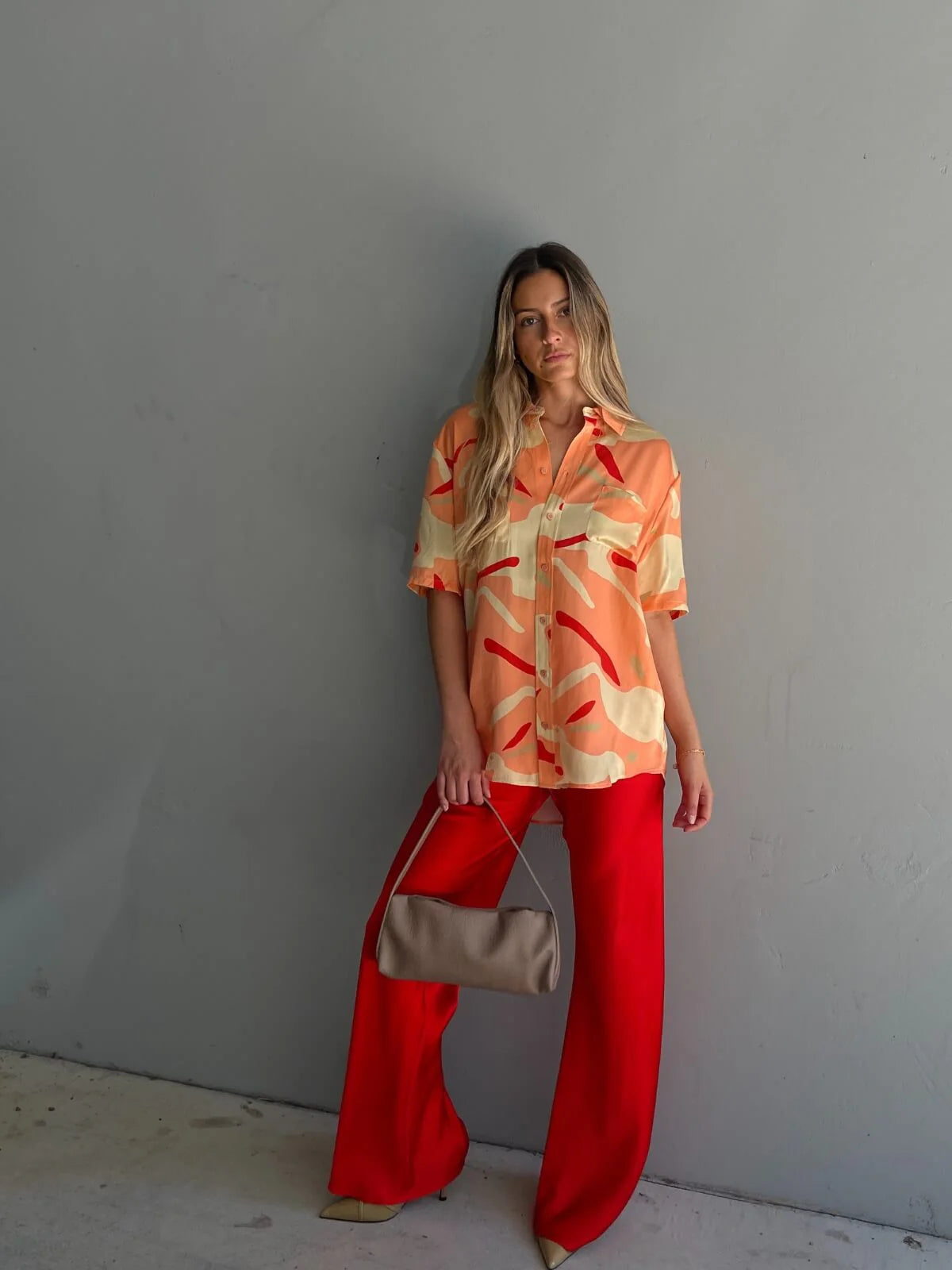 Stylish Bias Cut Pants in Geranium - Perfect for Casual Outfits, Office Wear & Evening Events