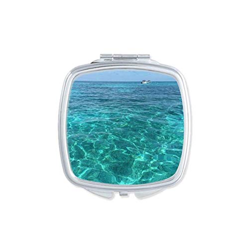 DIYthinker Ocean Water Science Nature Picture Mirror - Portable Compact Pocket Makeup Mirror with Double Sided Glass for Travel, Home Vanity & Handbag
