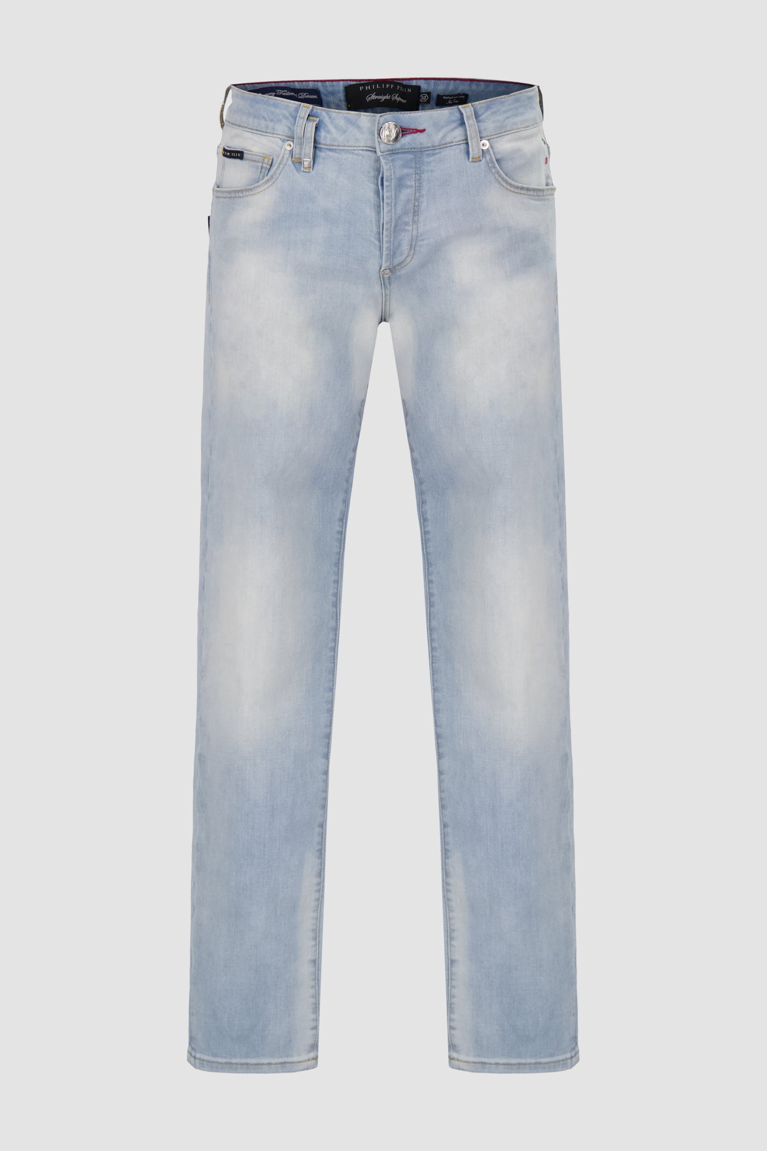 Philipp Plein Denim Super Basic Straight Trousers for Women - High Waist Stretch Jeans | Casual & Office Wear | Perfect for Everyday Outfits and Work Attire