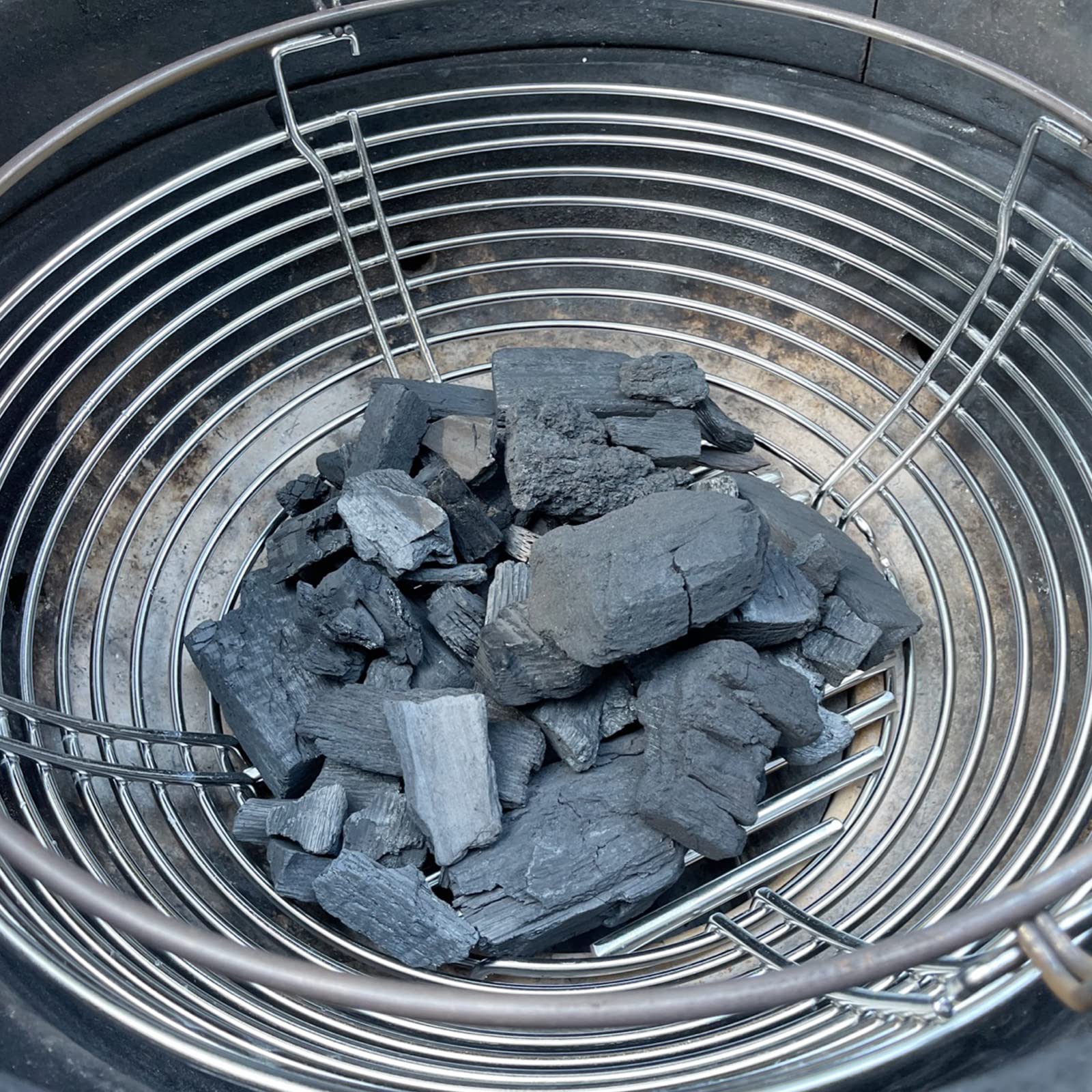 Premium Stainless Steel Lump Charcoal Fire Basket with Divider - Perfect Fit for Kamado Joe Big Joe Grill Accessories | Ideal for Smoking, Grilling & BBQ Outdoor Cooking
