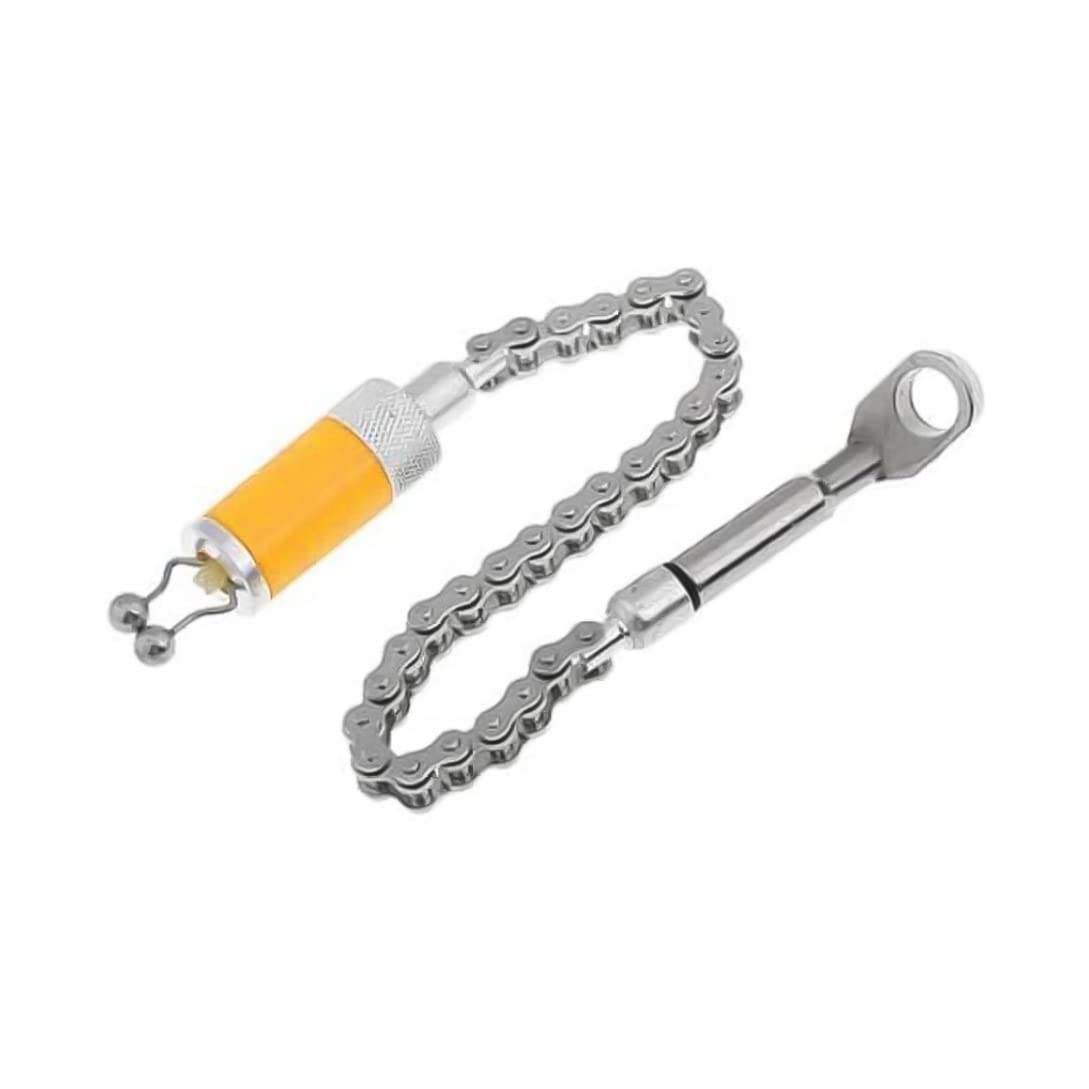 Naisicore Fishing Swingers - Steel Fishing Chain with Carp Indicator Ring & Bite Alarm - Hanging Sensor Tackle for Carp Fishing - Outdoor Fishing Accessories (Yellow) - Perfect for Night Fishing and Bank Angling