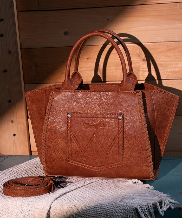 Wrangler Embroidered Boot Scroll Tote Bag for Women - Western Style Cowgirl Purse for Everyday Use, Shopping & Travel