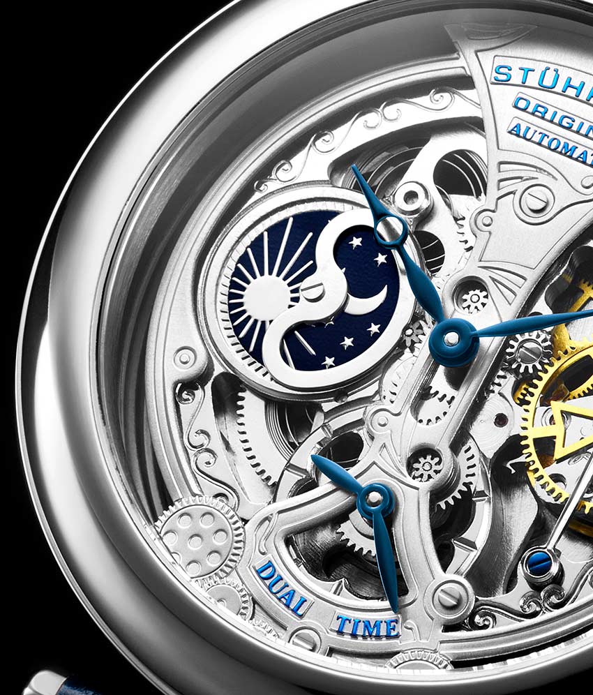 Emperor's Grandeur 127A Automatic 49mm Skeleton Watch for Men - Luxury Mechanical Timepiece with Open Heart Design - Perfect for Formal Events, Business Meetings & Special Occasions