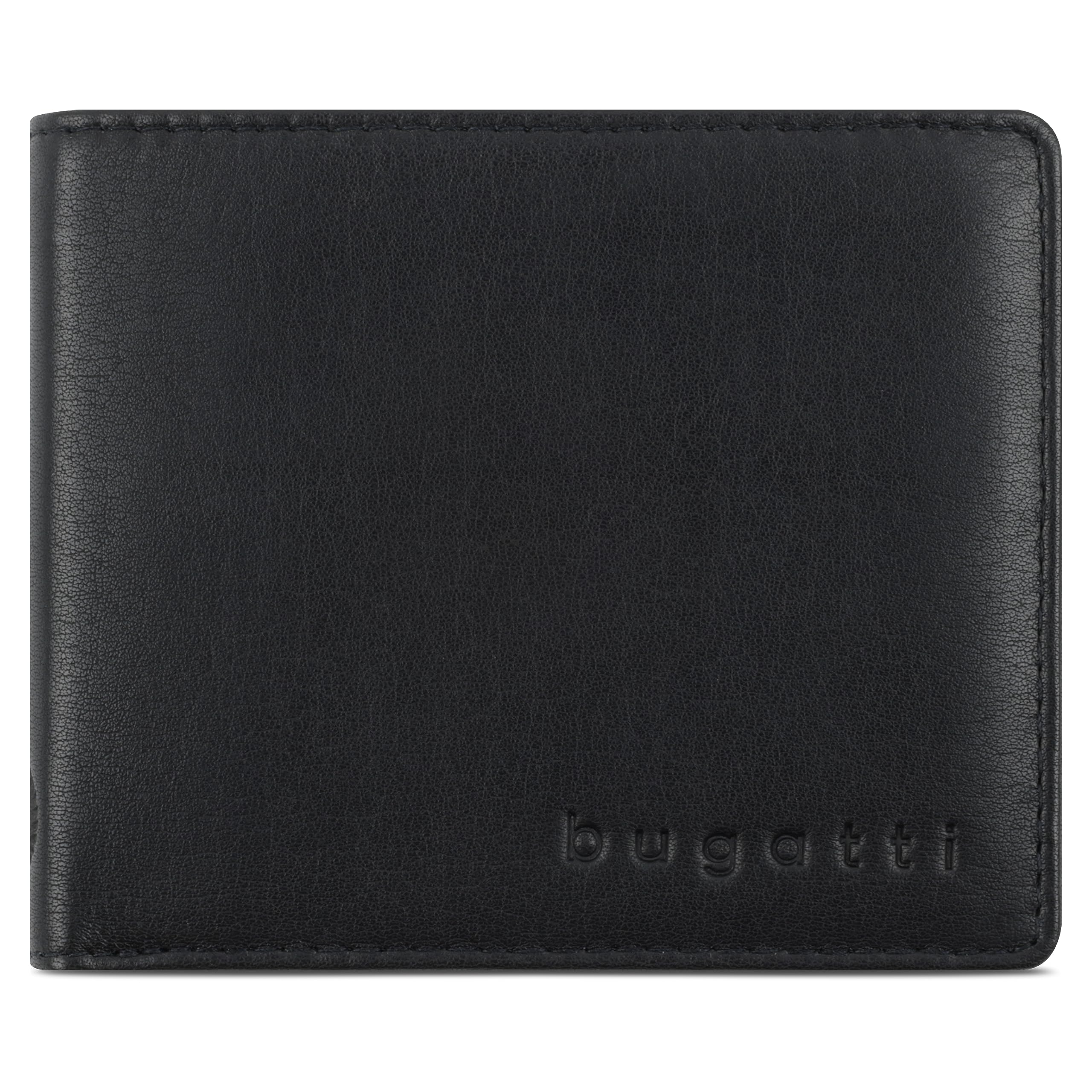 Bugatti Men's Leather Coin Pouch Wallet - Slim RFID Blocking Card Holder for Cash & Credit Cards | Perfect for Travel, Gym & Everyday Use