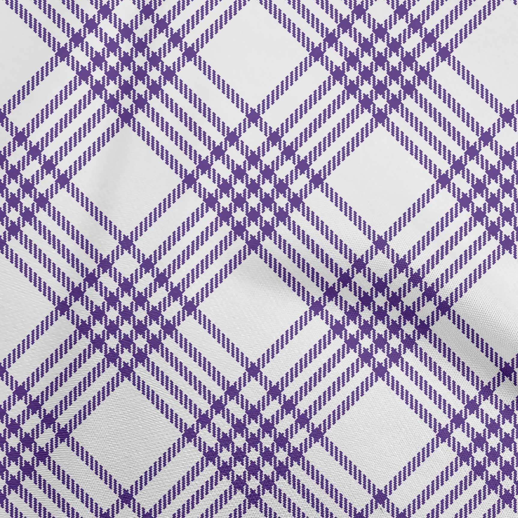 oneOone Rayon Blue Tartan Fabric by The Yard - 56 Inch Wide Printed Sewing Material for DIY Clothing, Dresses & Home Decor Projects