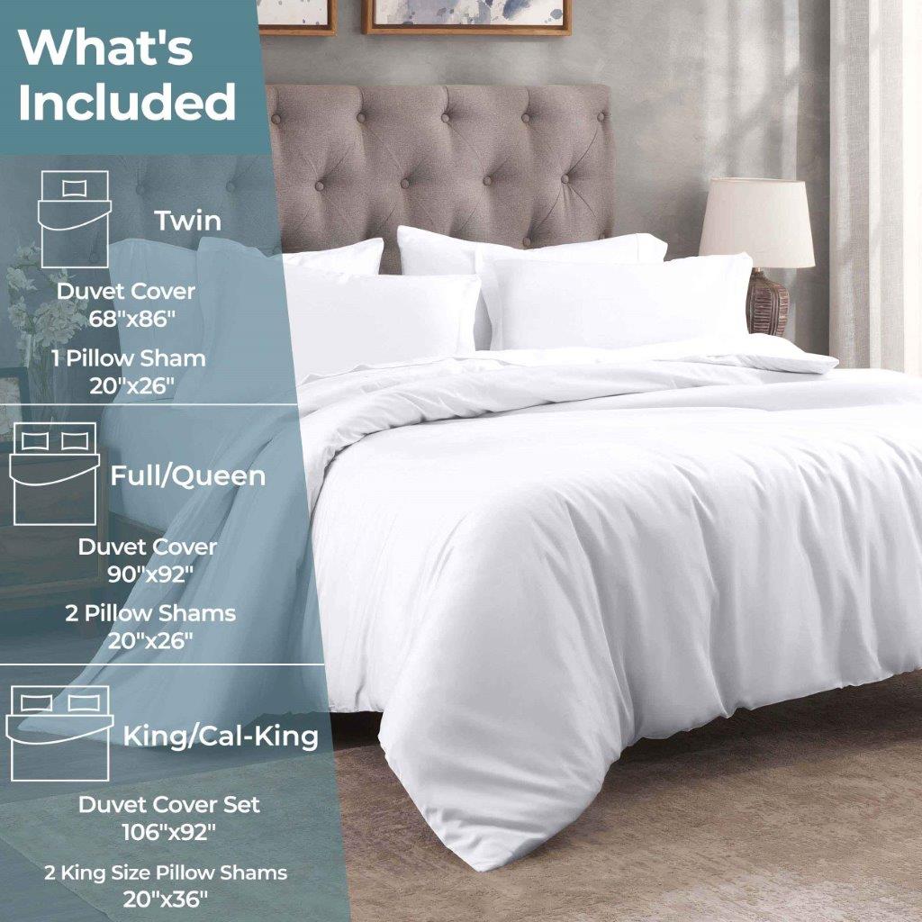 Premium Egyptian Cotton 400 Thread Count Duvet Cover Set - Ultra Soft & Breathable Bedding for Luxury Hotels & Master Bedrooms
