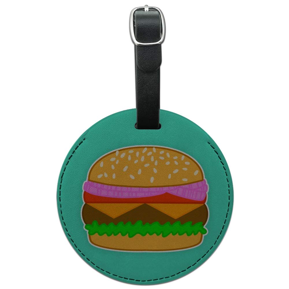 Stylish Round Leather Luggage Tag for Suitcases & Carry-Ons - Durable Summer Travel ID Tag for Passport Holders & Credit Cards | Perfect for Vacation, Business Trips & Airport Identification