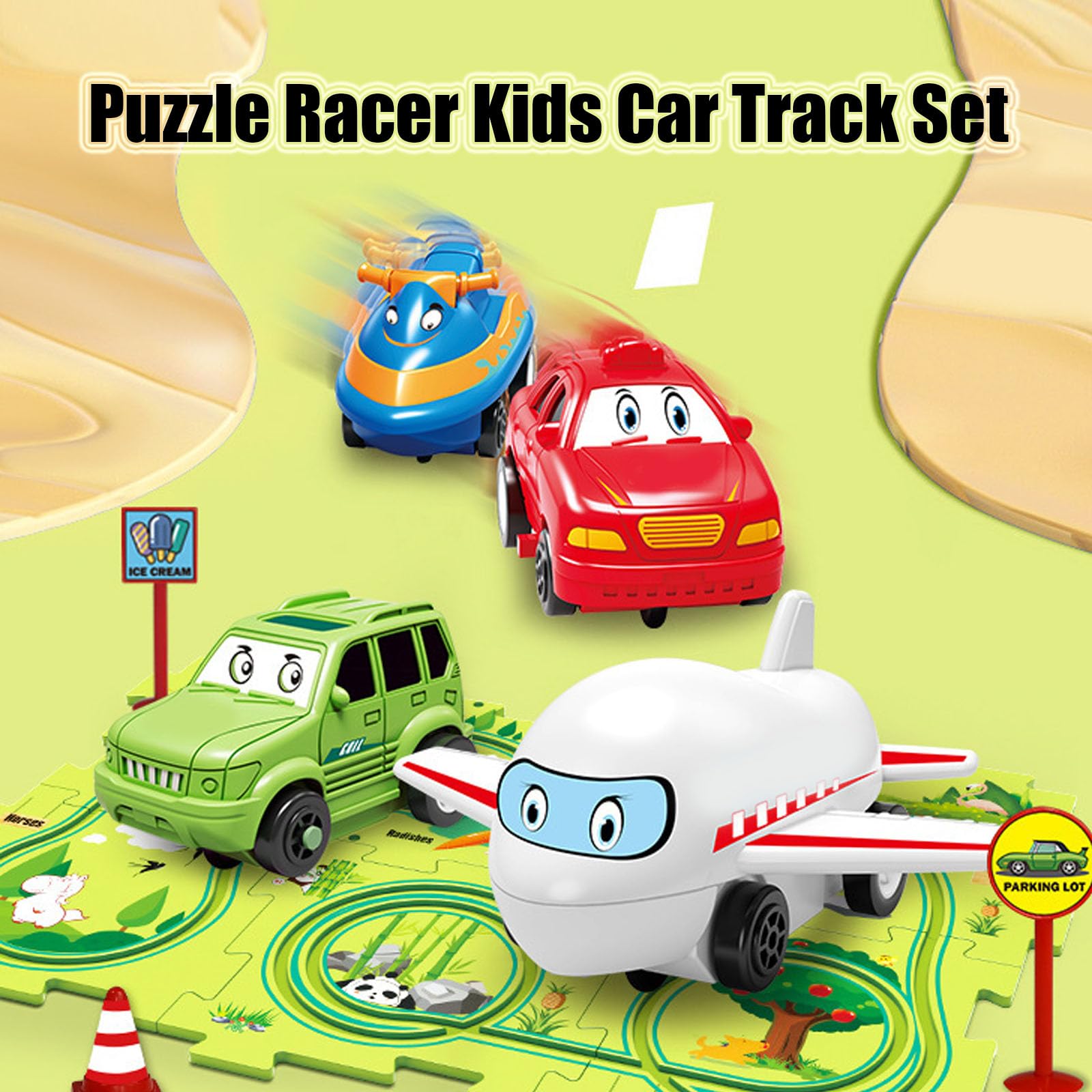 BrainTrackers - Cognitive Development Puzzle Set for Kids, DIY Electric Race Car Track Toy with 25PCS (4 Colors) - STEM Learning, Family Game Night & Birthday Gift for Boys & Girls