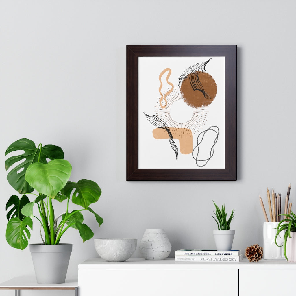Modern Abstract Framed Vertical Wall Art Poster - Home & Office Decor for Living Room, Bedroom, Study