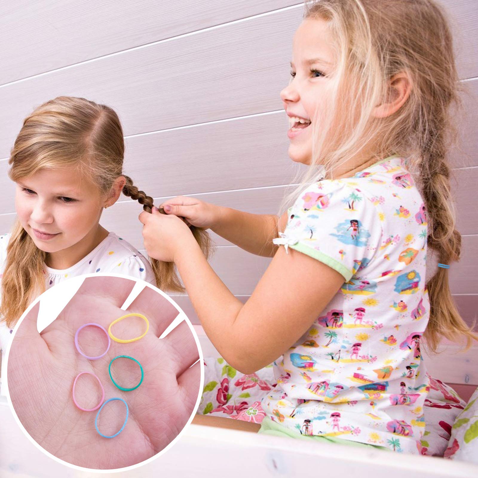 SourceTon 2500-Piece Colorful Hair Rubber Bands Kit with Topsy Tail Tool - Mini Hair Elastics for Toddler Girls & Kids - Perfect for Braiding, Ponytails & Hairstyling