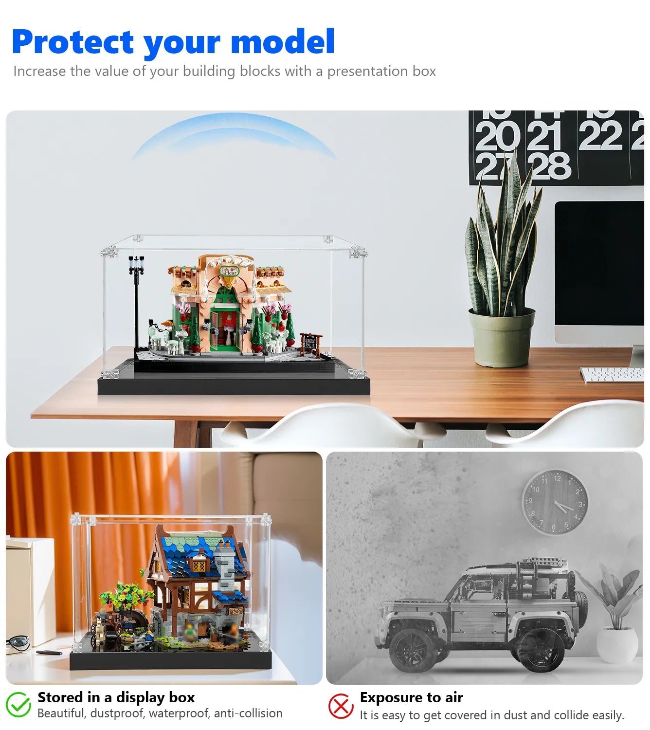 LEGO® Icons French Café 10362 Display Case - Premium Acrylic Showcase for LEGO Sets - Perfect for Home Decor, Office Display & Collector's Showcase