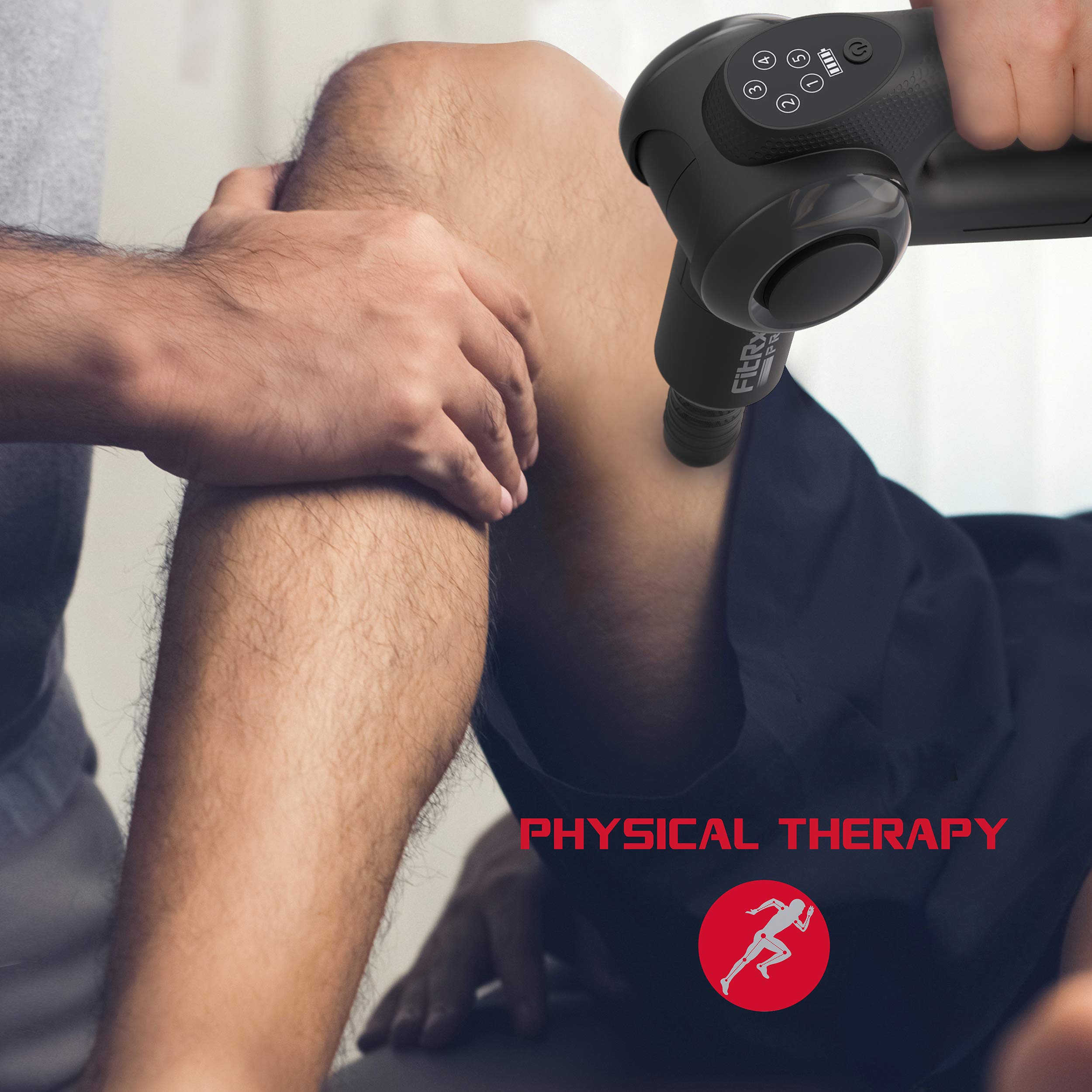 Premium Percussion Massage Gun for Muscle Relief - 5 Speed Levels, 3 Adjustable Arm Angles & 4 Interchangeable Heads - Perfect for Post-Workout Recovery, Deep Tissue Therapy & Home Relaxation