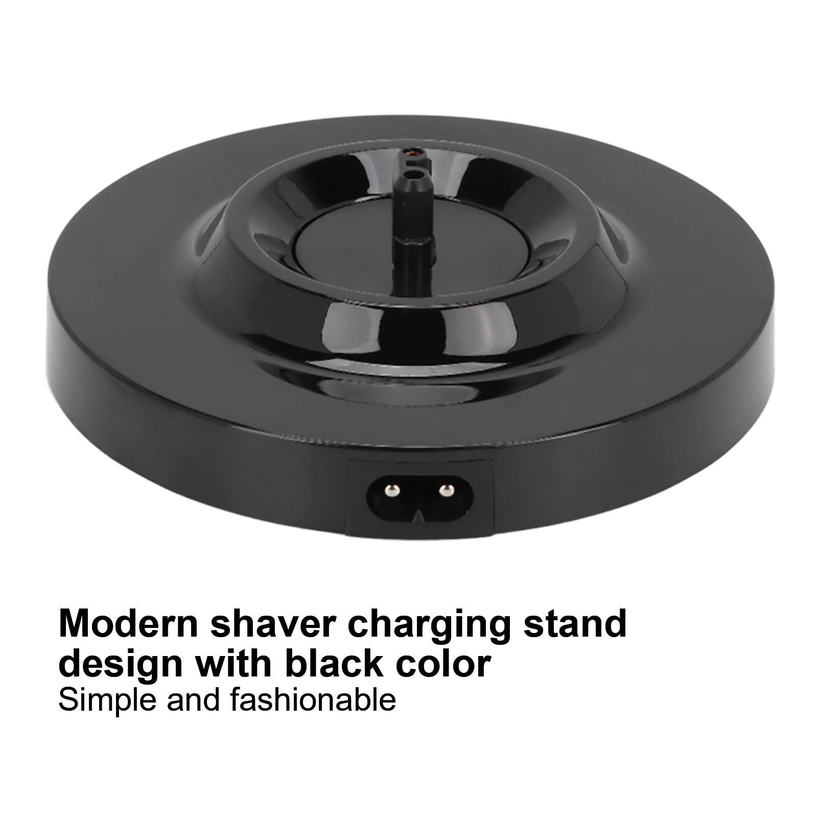 Universal Electric Shaver Charging Stand - Round Shape Men's Electric Razor Charging Base, Beard Trimmer Power Supply Dock (Black) | Perfect for Home, Travel & Grooming Kits
