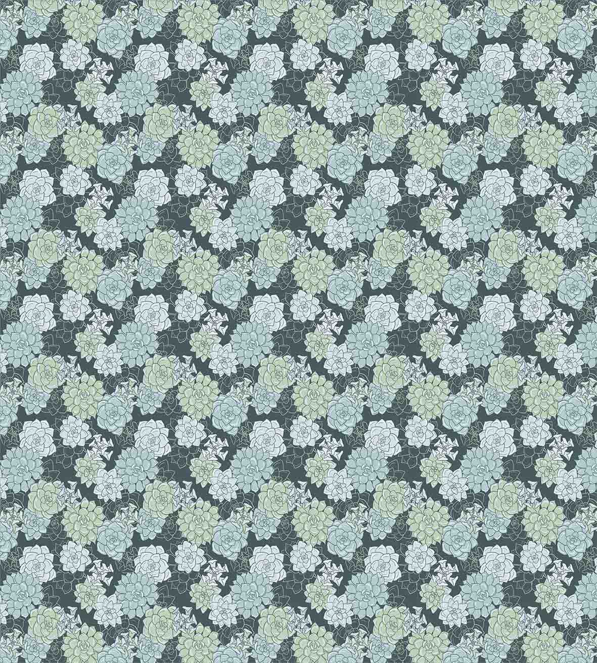 Ambesonne Succulent Duvet Cover Set - King Size 3-Piece Bedding with Abstract Hand-Drawn Cactus & Flower Pattern in Sage Green | Soft Breathable Fabric for Modern Bedroom Decor, Guest Room & Bohemian Style Homes