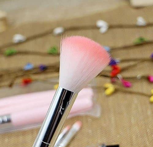 Premium Synthetic Makeup Brush Set - 5-Piece Kit with Foundation, Eyeshadow, Highlighter, Lip & Eyebrow Brushes | Soft Vegan Bristles for Flawless Makeup Application | Perfect for Daily Use, Travel & Professional Makeup Artists