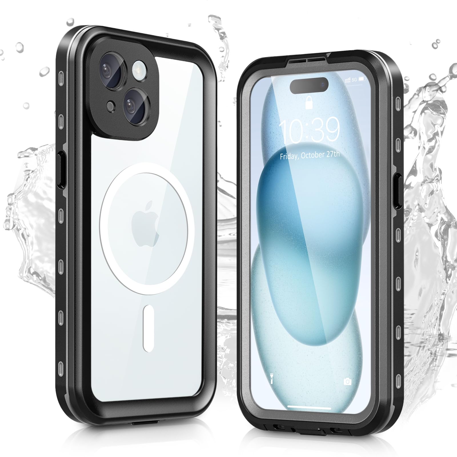 **Waterproof iPhone 15 Case - IP68 Certified, Full-Body Protection with MagSafe Compatibility | Shockproof, Anti-Scratch TPU+PC Cover for iPhone 15 | Perfect for Swimming, Outdoor Adventures & Daily Use**