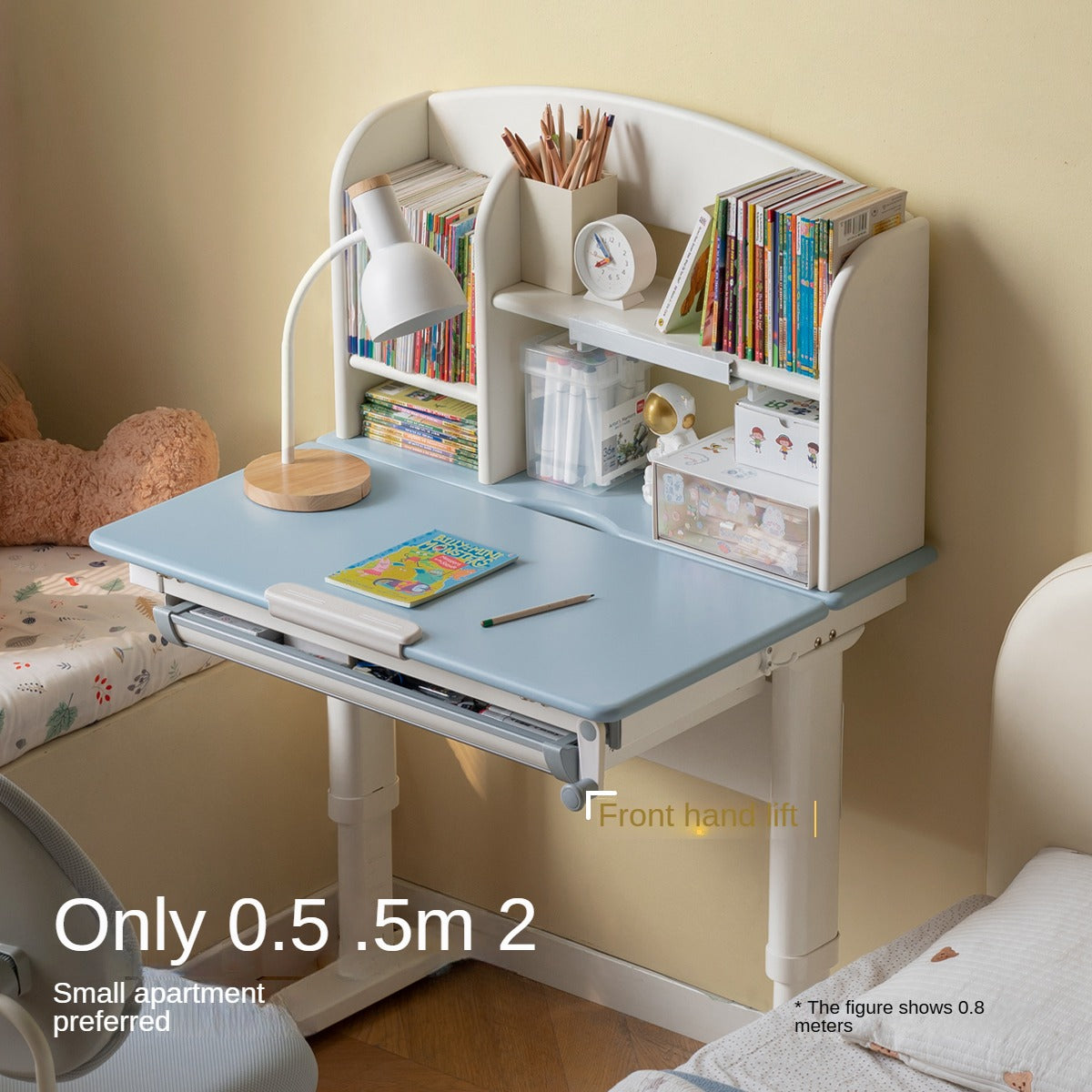 Solid Wood Poplar Kids Study Desk - Adjustable Height Children's Writing Table for Homework & Drawing - Perfect for Bedroom, Homeschool & Classroom Learning