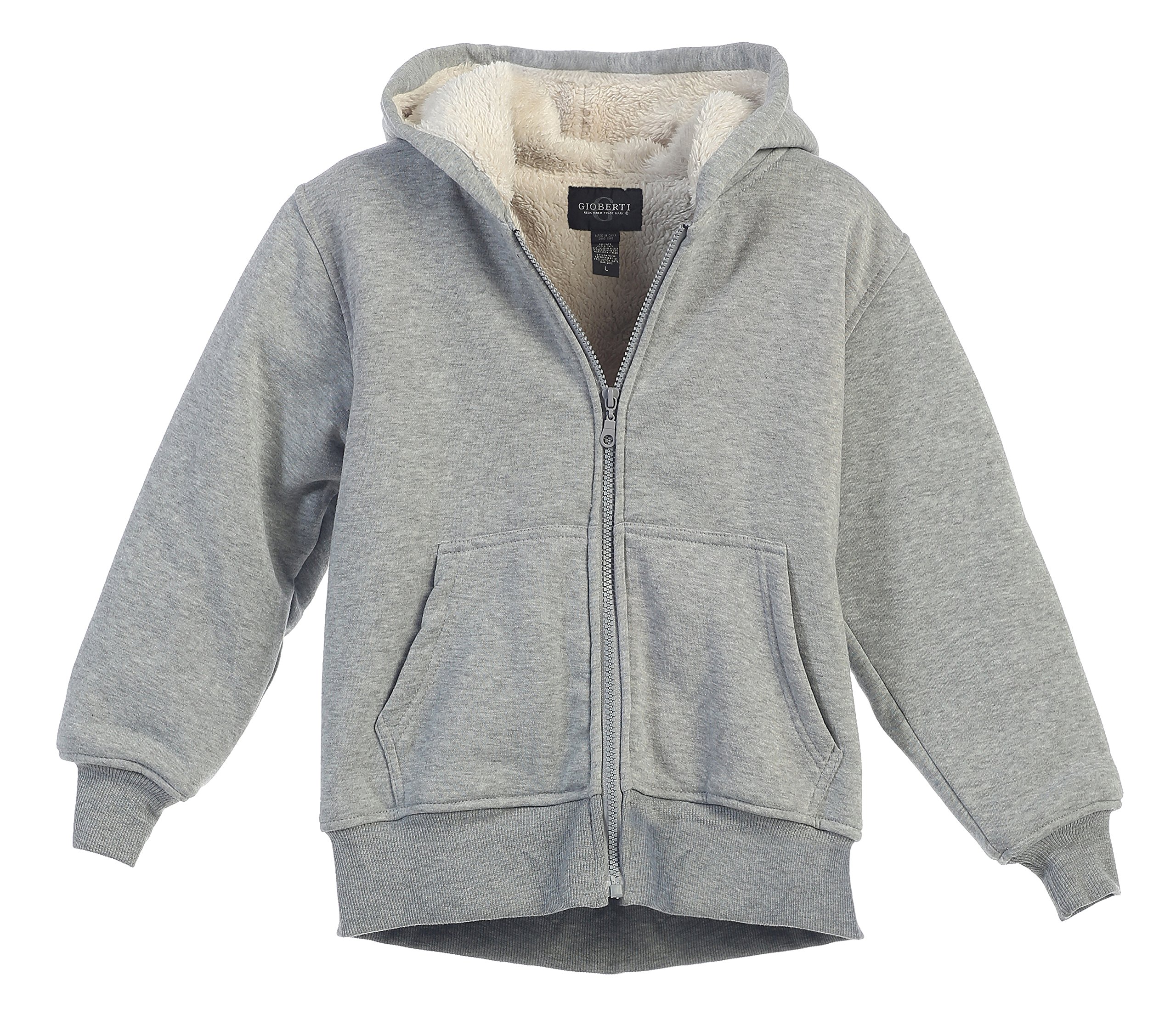 Gioberti Boys Zip Up Fleece Hoodie Jacket - Warm Winter Pullover for Kids - Perfect for School, Outdoor Play & Casual Wear