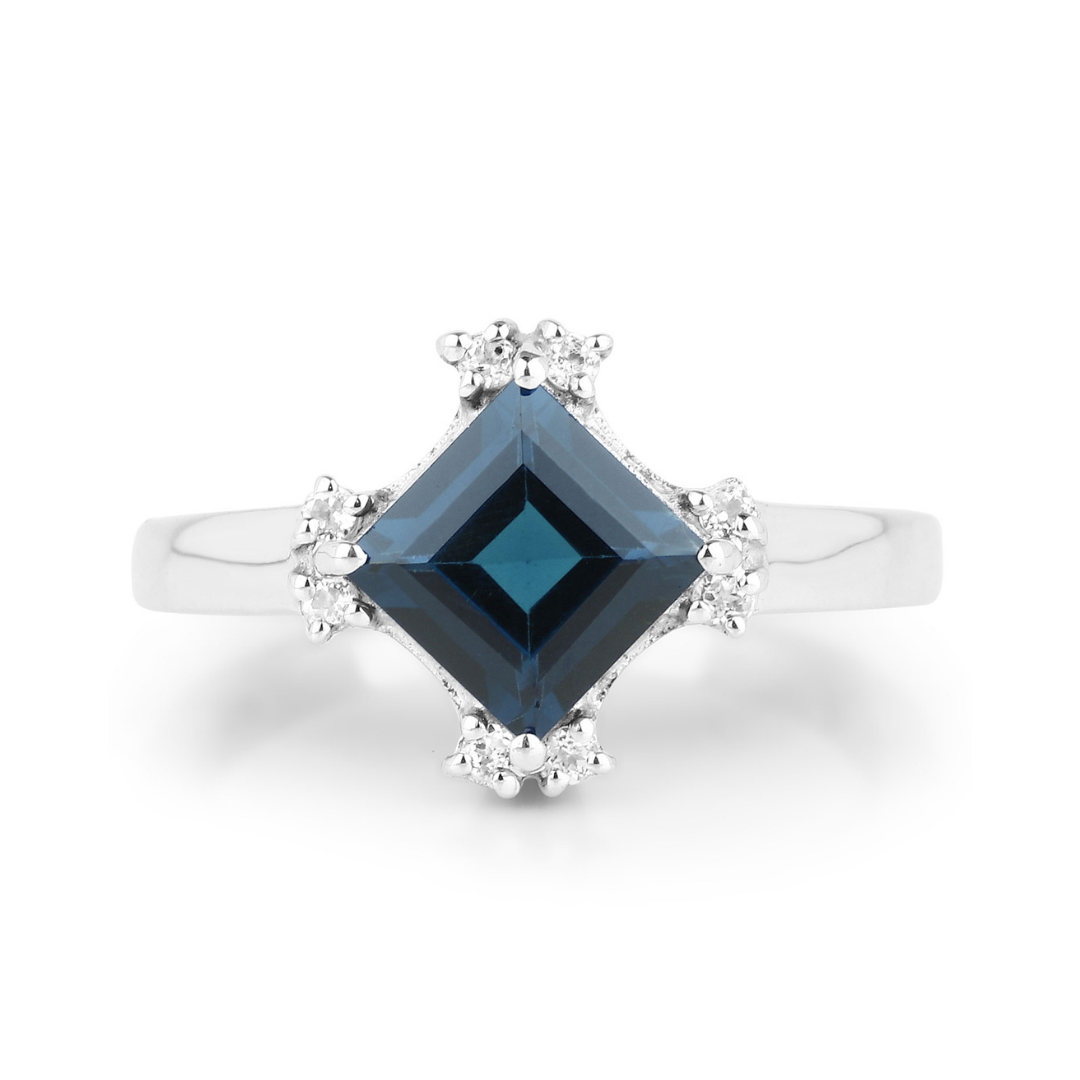 Exquisite London Blue Topaz Cocktail Ring for Women - Elegant Statement Jewelry for Evening Parties, Weddings & Special Occasions