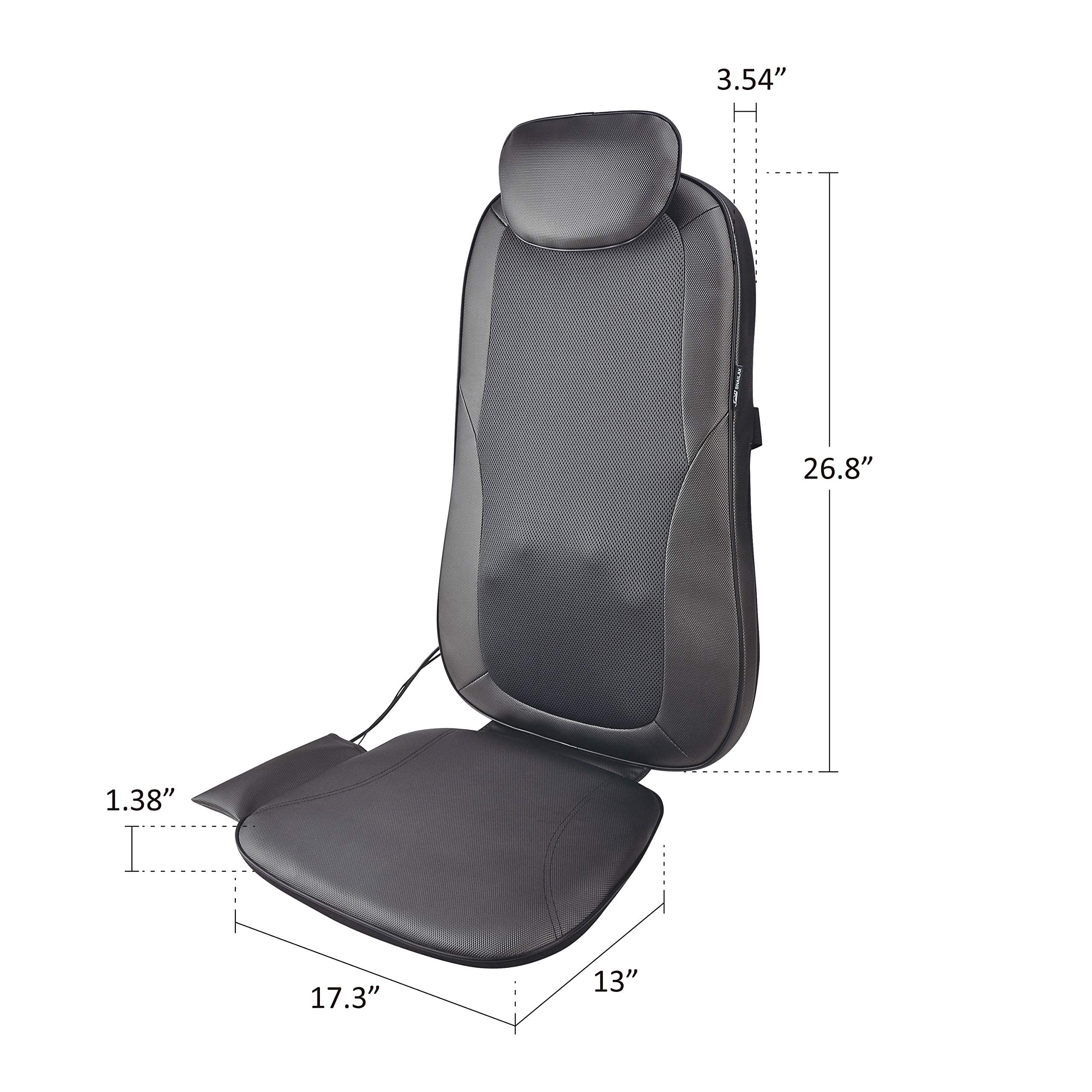 Snailax Shiatsu Back Massager with Heat - Kneading Massage Seat Cushion for Back Pain Relief - Perfect for Home & Office Use - Ideal Gift for Women & Men - Stress Relief & Muscle Relaxation - Use for Work, Travel, or Relaxation at Home