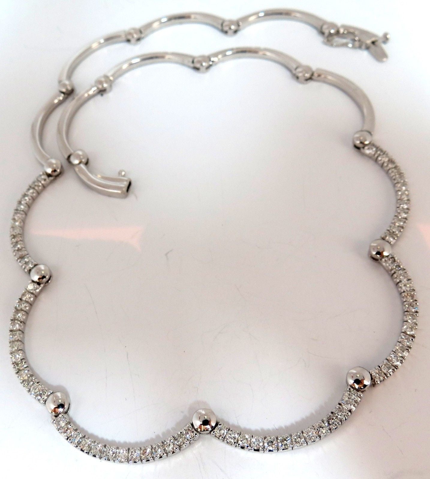 2.26ct Natural Diamonds Modern Arch Link Necklace - 14K Gold Ball Hinge G/VS Clarity - Elegant Jewelry for Weddings, Anniversaries & Special Occasions