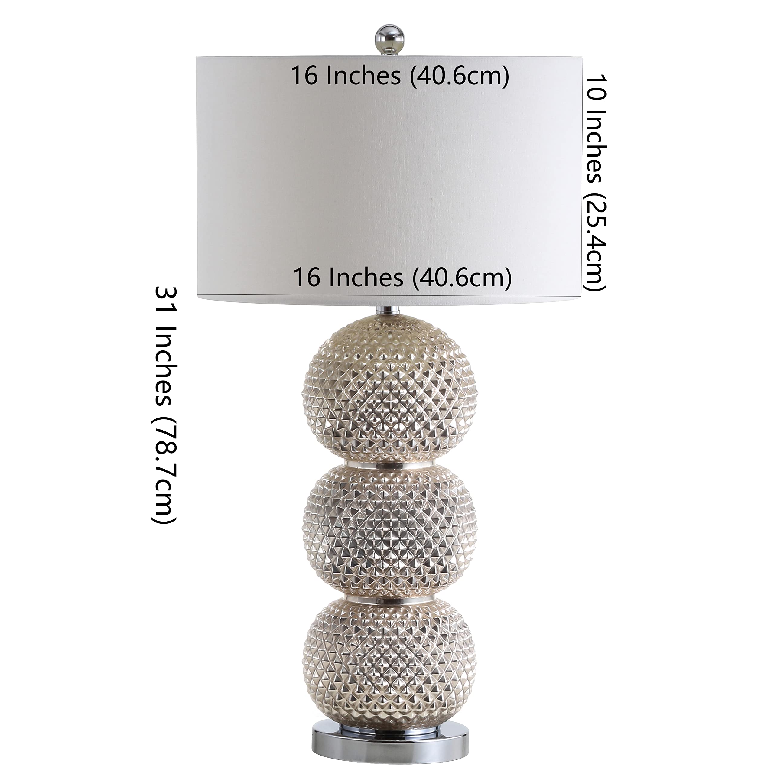 SAFAVIEH Darcia Chrome 31-inch Modern LED Table Lamp for Bedroom, Living Room & Home Office - Adjustable Nightstand Desk Light with Energy Efficient Bulb Included - Perfect for Reading, Working & Ambient Lighting