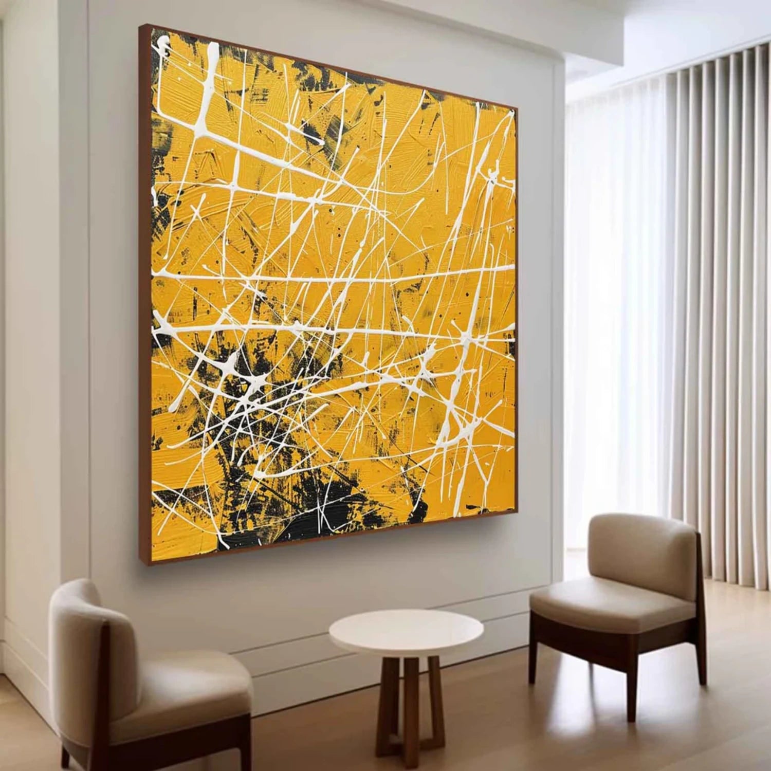 Pollock Art Abstract Painting #JP006 - Modern Wall Decor for Living Room, Bedroom & Office