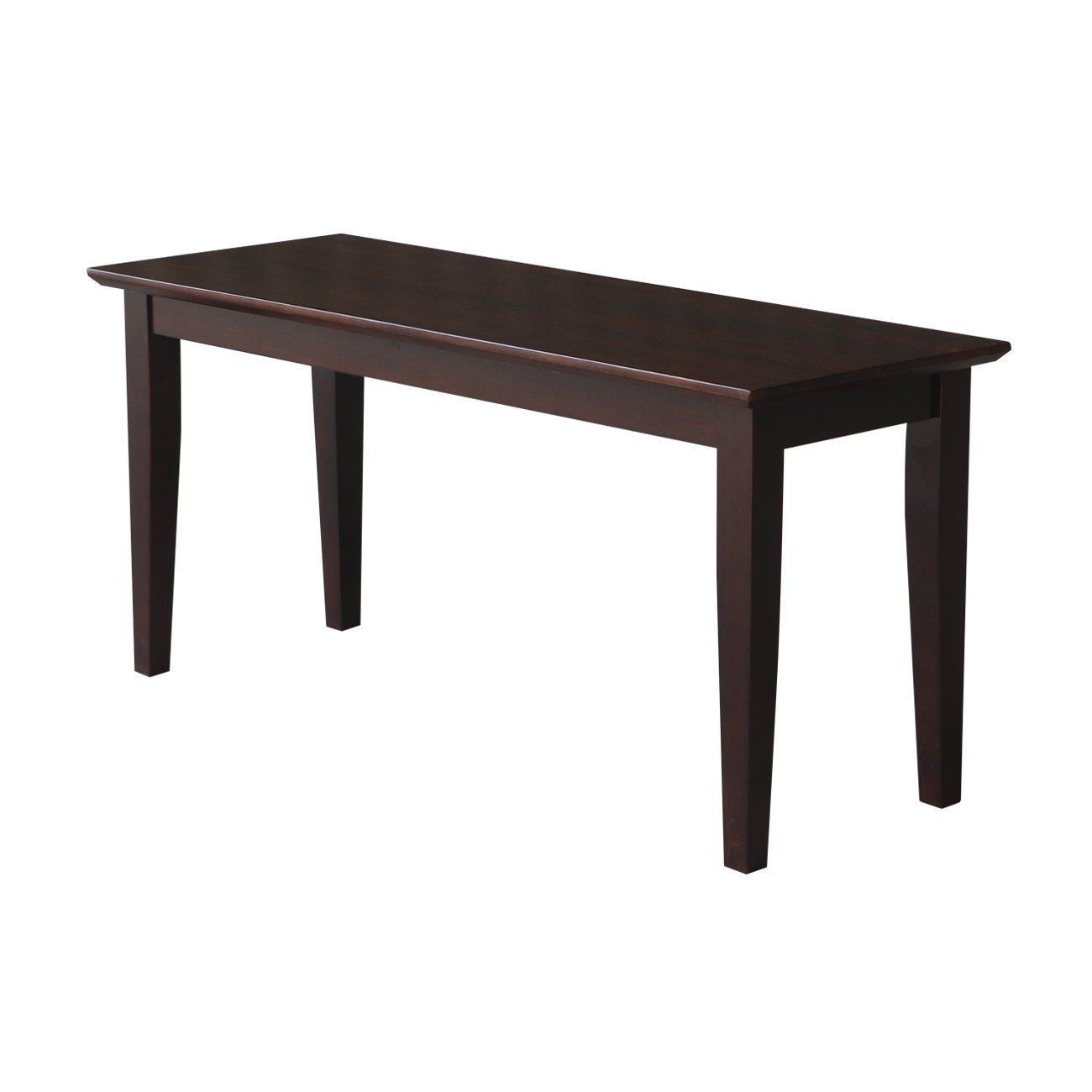 International Concepts Shaker Style Bench in Java Finish - Solid Wood Entryway Bench for Hallway, Bedroom, or Living Room - Perfect for Storage and Seating