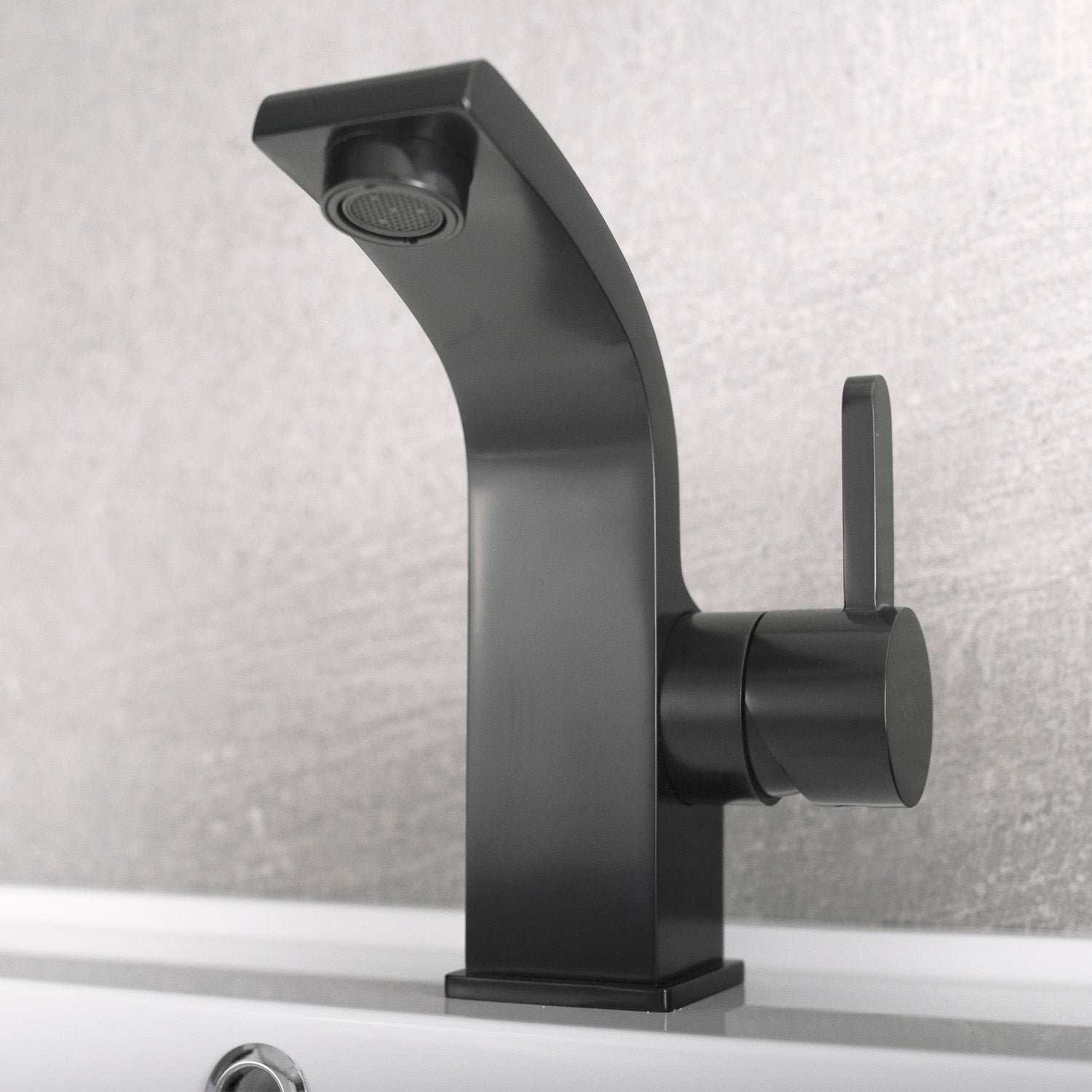 DAX 8260 BL Single Handle Bathroom Sink Faucet - Matte Black Brass Vessel Faucet with 4