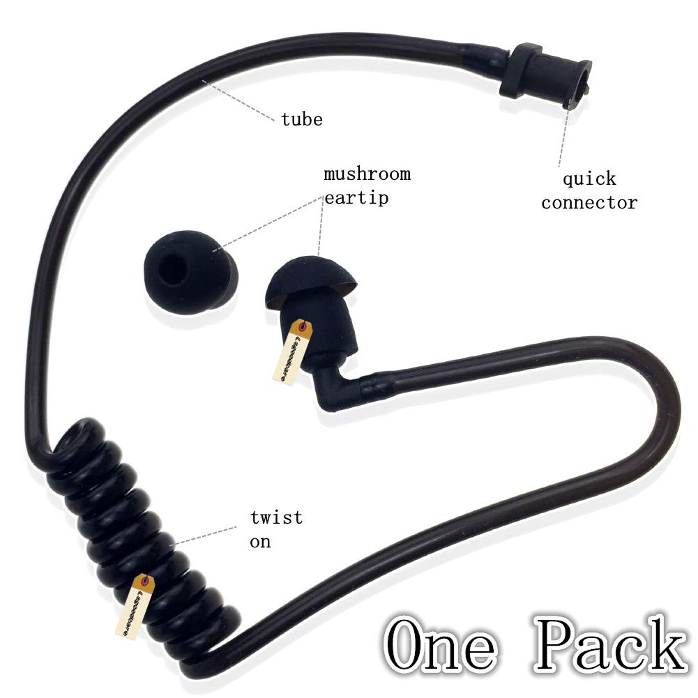 Lsgoodcare 20Pcs Replacement Covert Acoustic Air Coil Audio Tube Earbuds - Black - Compatible with Motorola, Kenwood, Icom, Yaesu - Secure & Clear Communication for Security, Surveillance & Two-Way Radio Use