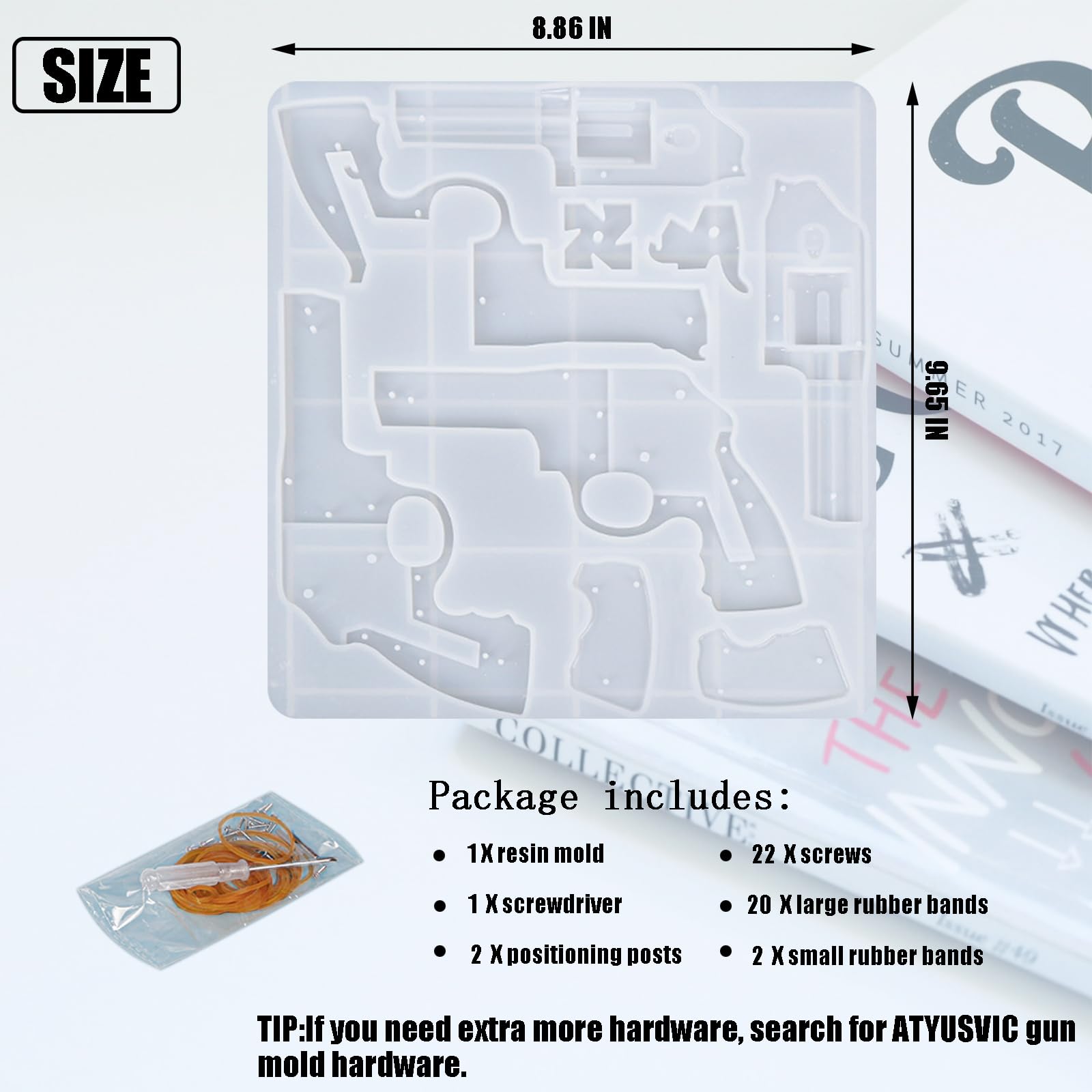 DIY Gun Resin Mold - Revolver Epoxy Resin Silicone Mold for Rubber Band Toy Guns, Home Decor & Craft Projects - Perfect for DIY Enthusiasts, Kids' Toys & Unique Home Decoration Gifts