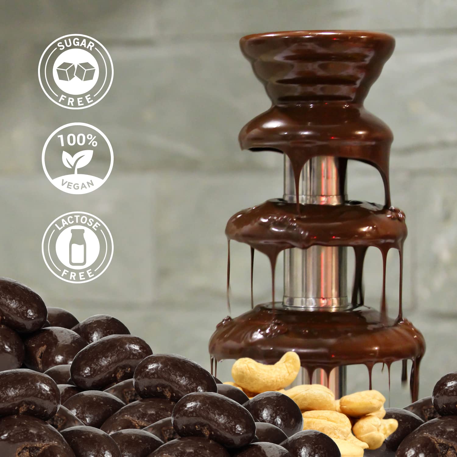 Sugar Free Dark Chocolate Covered Cashews by Its Delish, 10 lbs Bulk Bag | Vegan, Kosher, USA Made Healthy Snacks | Gourmet Chocolate Nuts for Parties, Gifts & Office Snacking