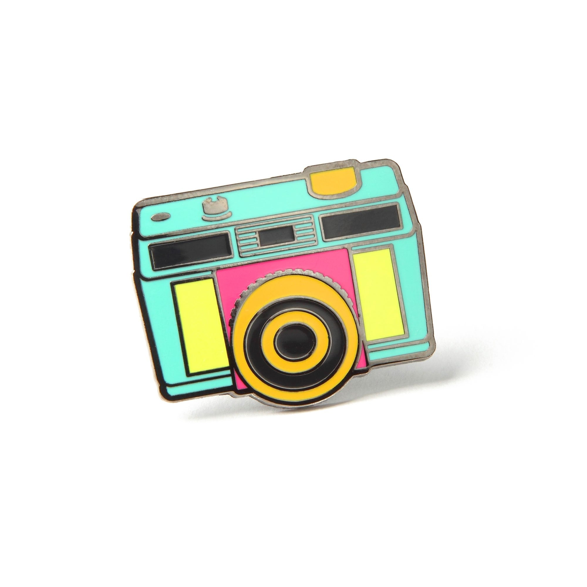 Photogenic Supply Neon Camera Pin in Silver - Stylish Accessory for Photography Enthusiasts & Fashion Lovers - Perfect for Camera Bags, Jackets, and Backpacks