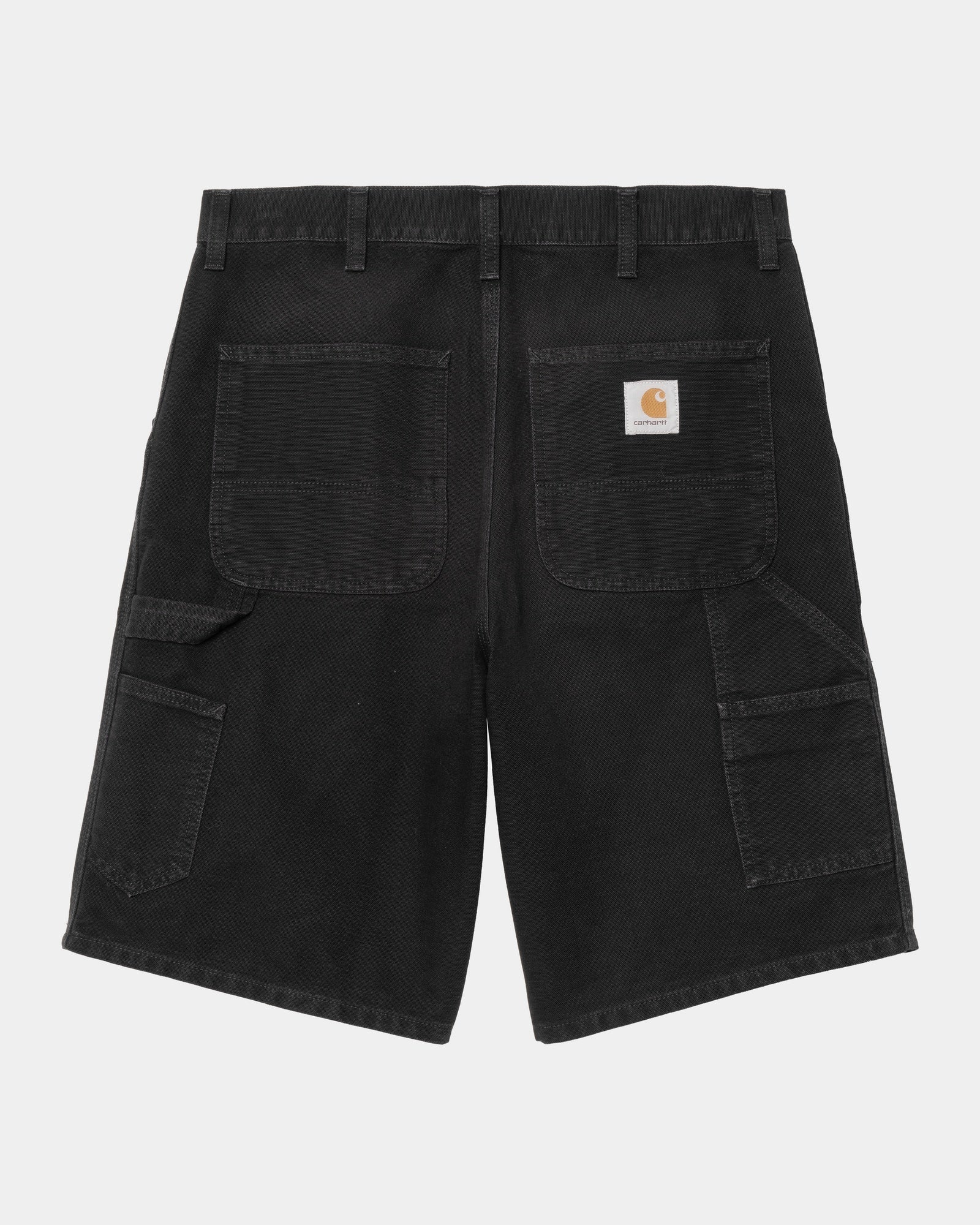 Single Knee Short Stone Canvas Pants | Black - Perfect for Casual Wear, Outdoor Activities & Street Style